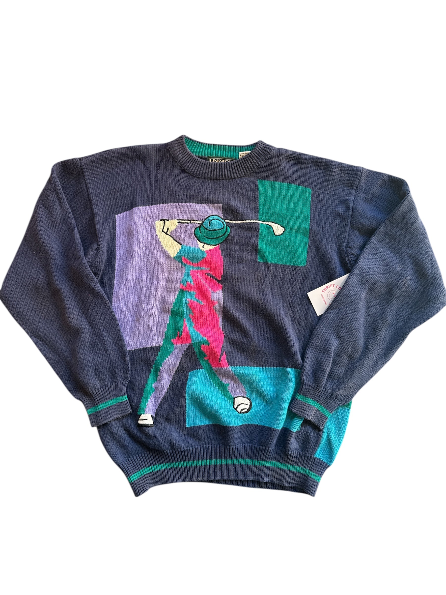 navy linksport golf sweater, l