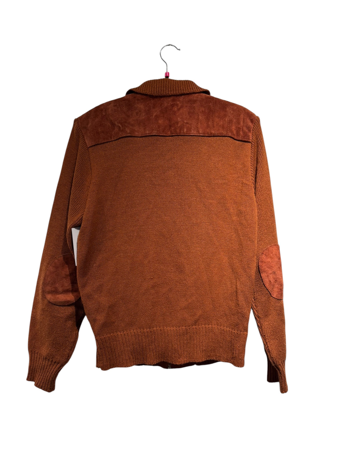 brown alexander vtg suede sweater combo, L