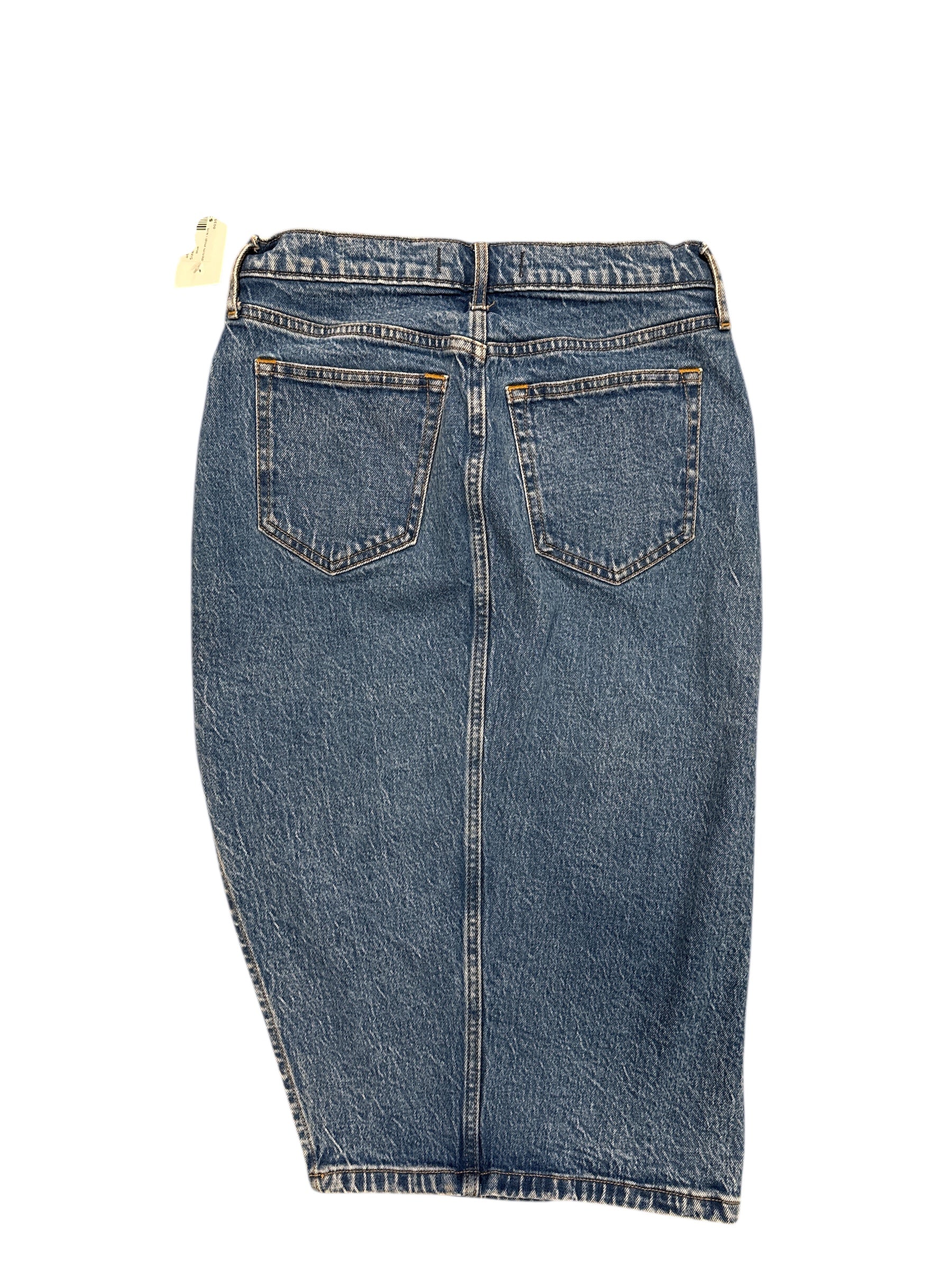 blue abercrombie denim midi skirt, 25/0