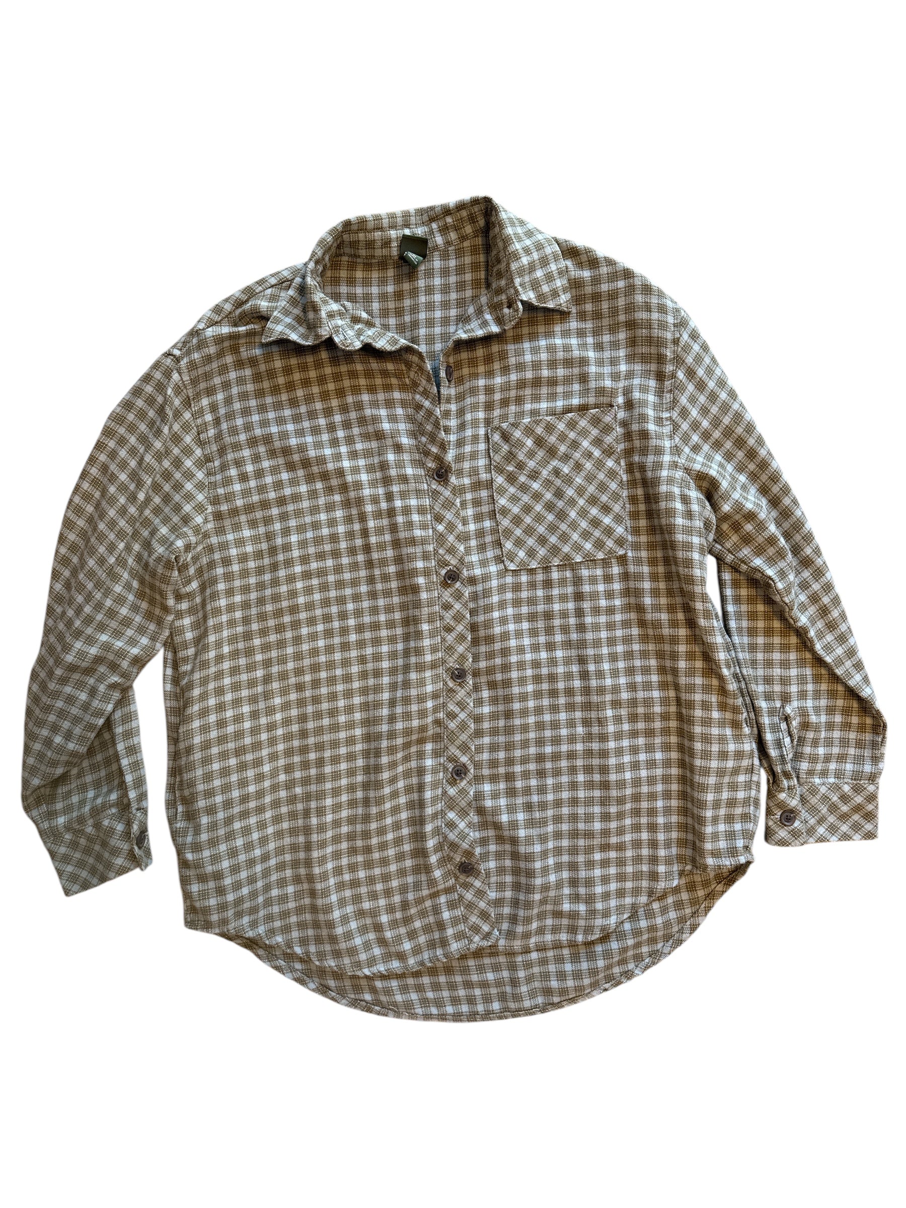 green blue wild fable flannel button down, xs