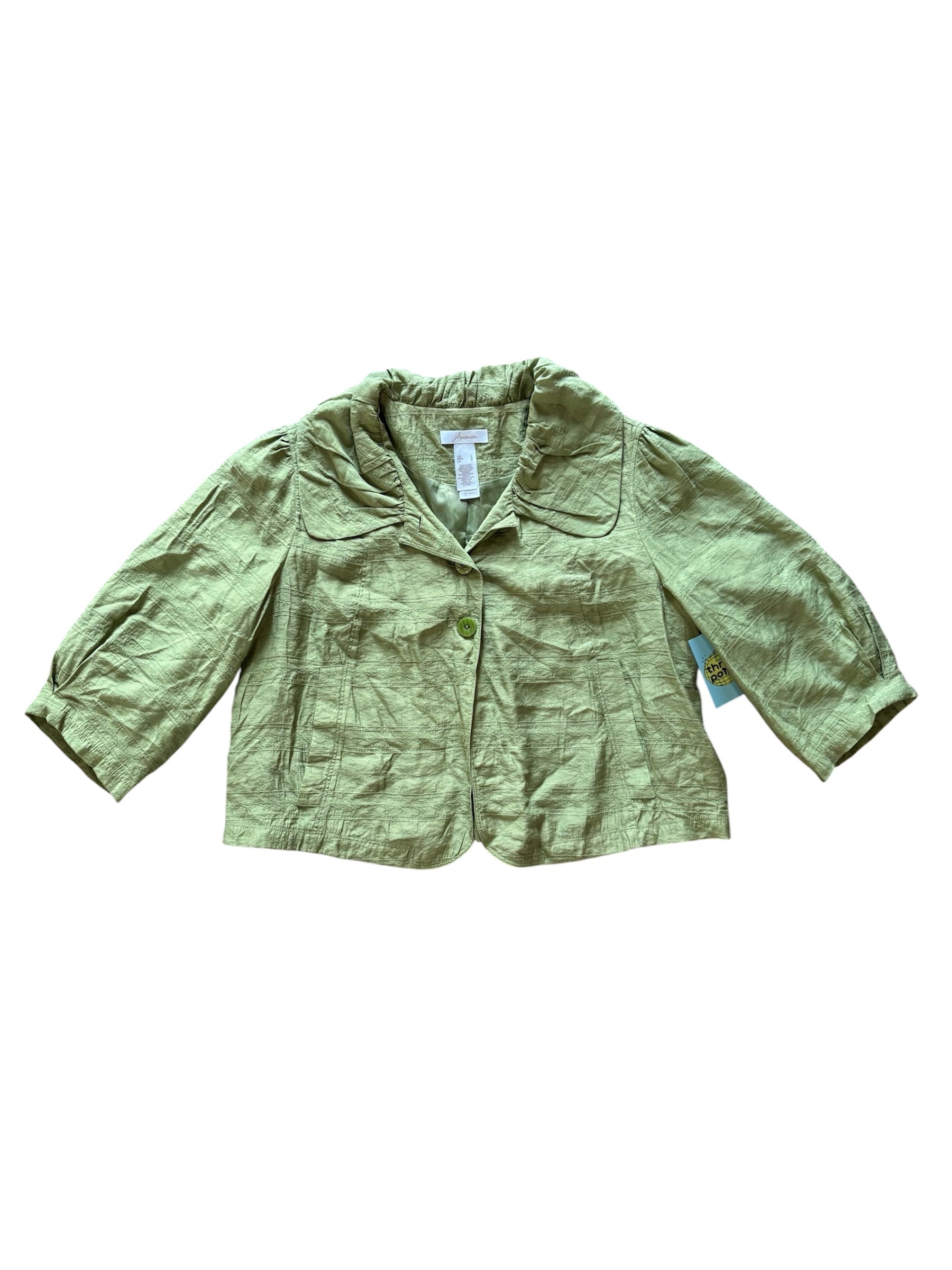 green jh collectibles button collar cutie jacket, L