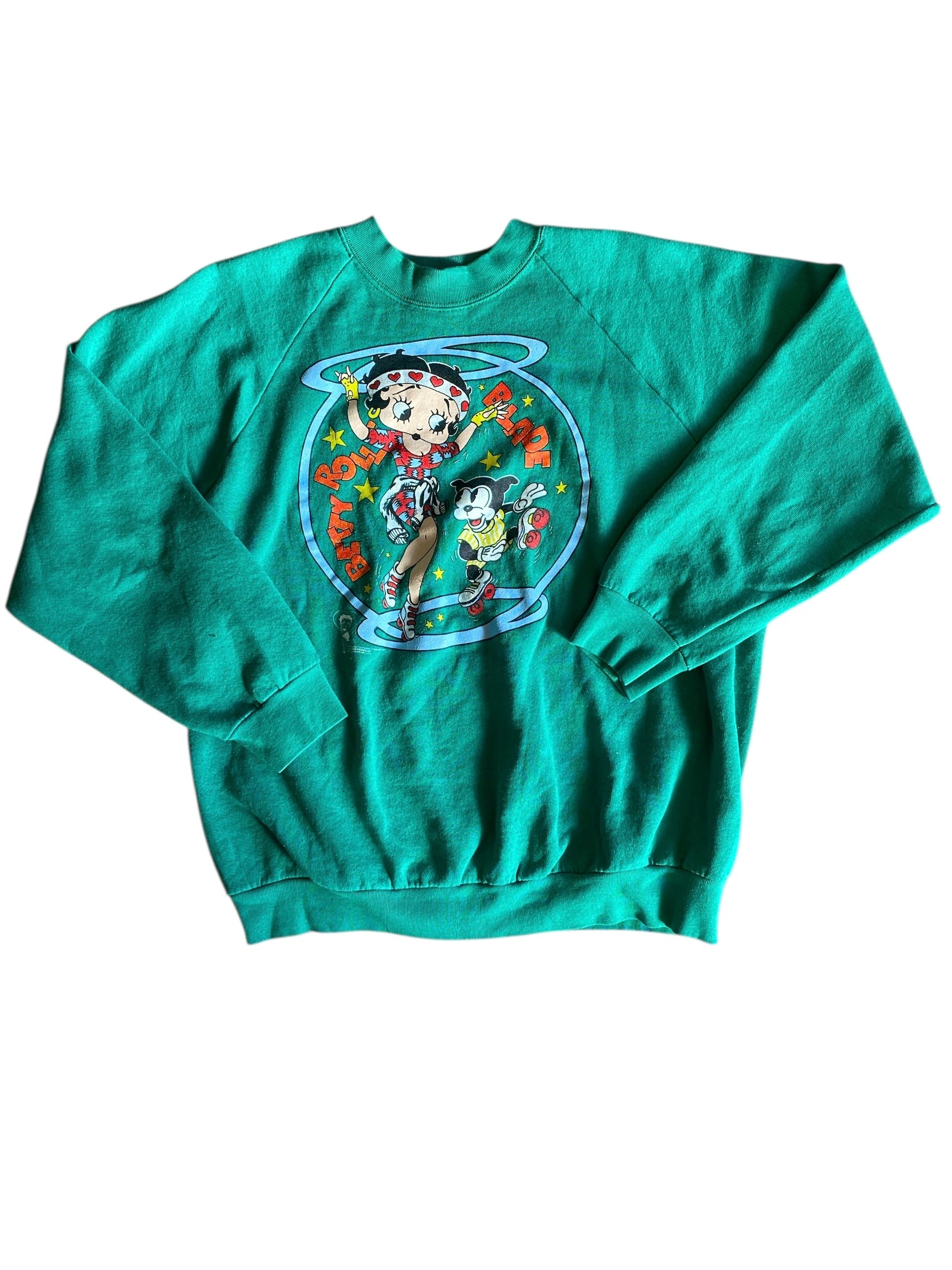 green `fruit of the loom vtg betty boop crew, xl