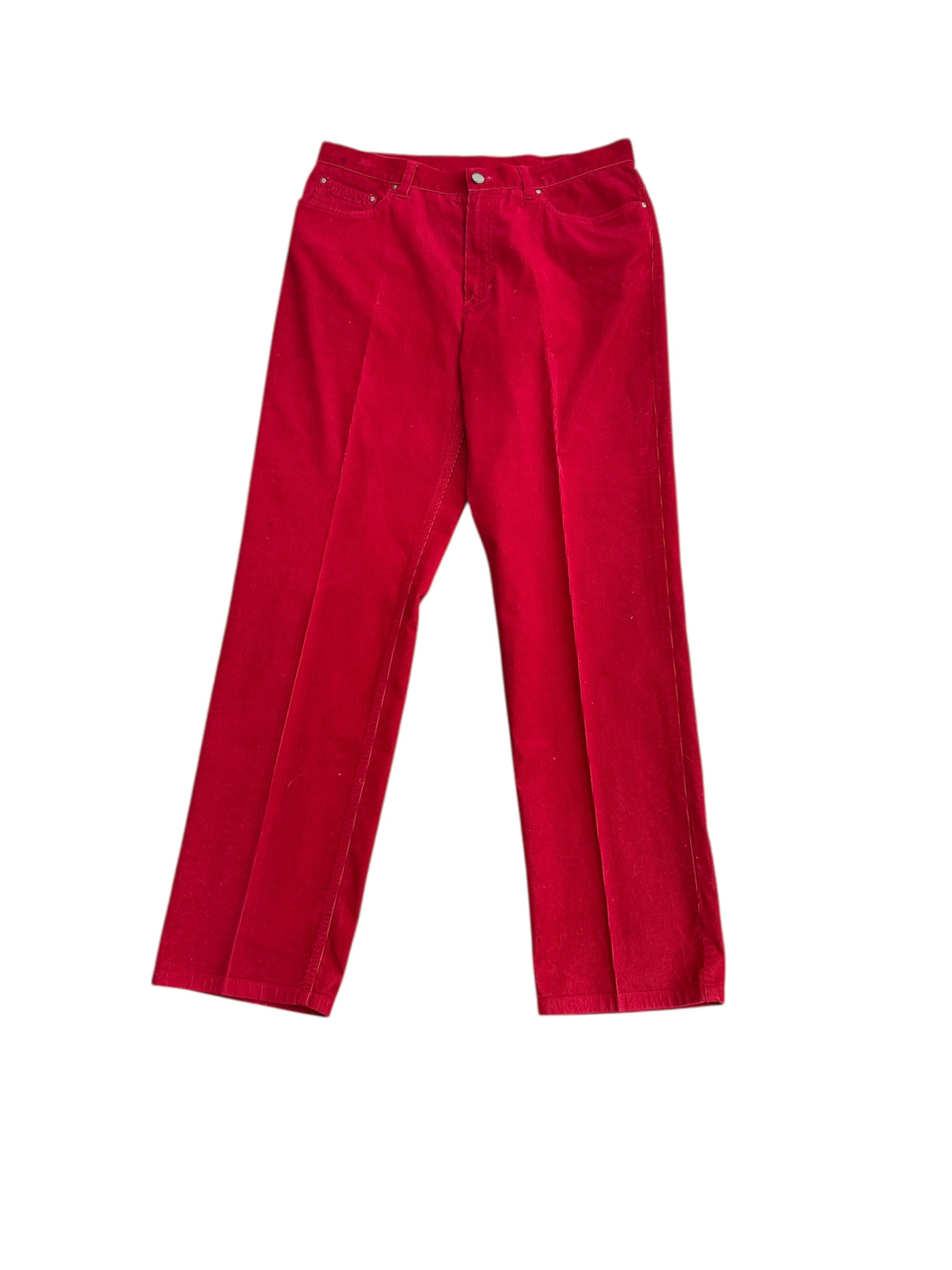 red lauren jeans cord flare pants, 12