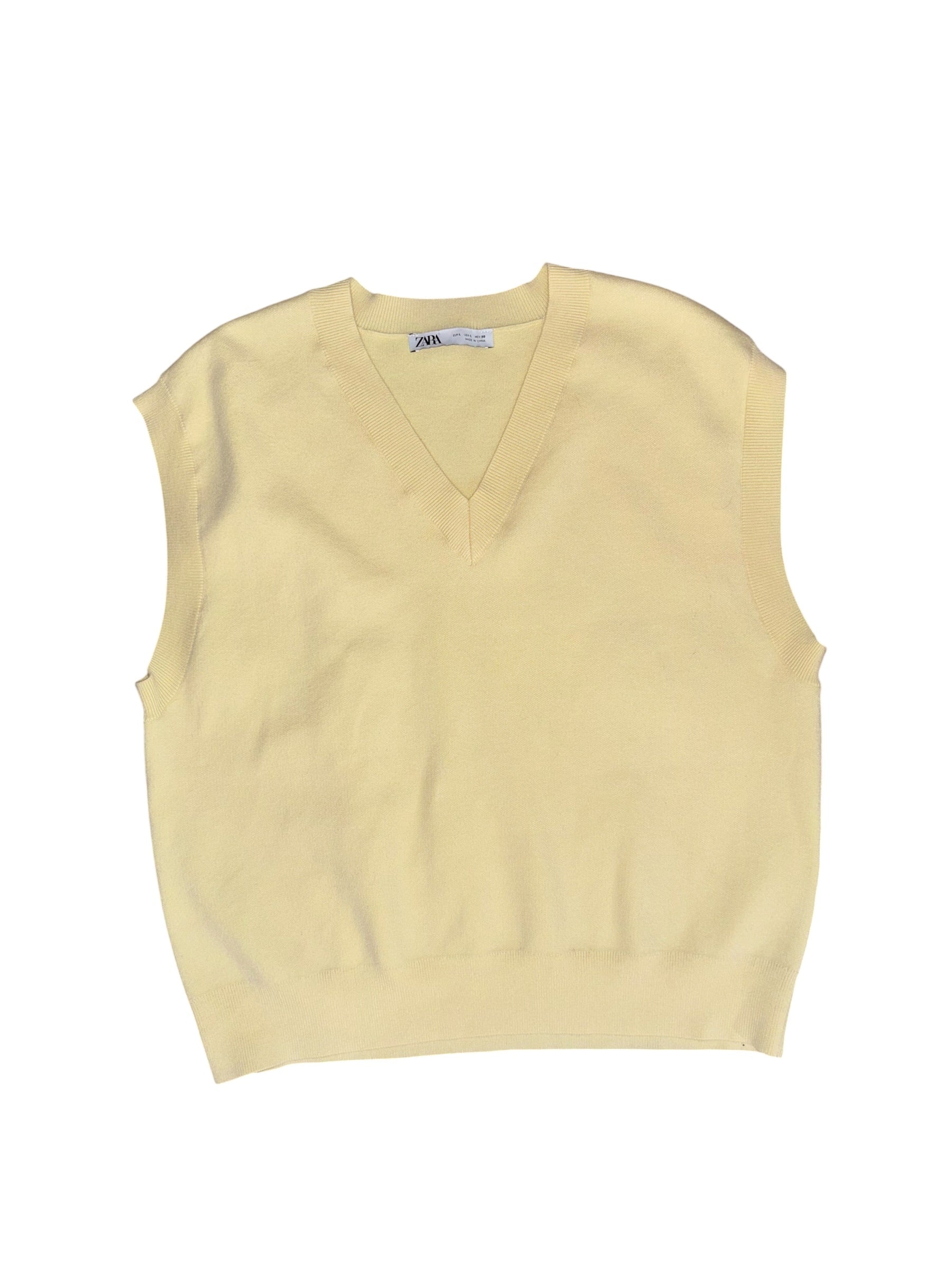 Butter yellow Zara Knit sweater vest, L