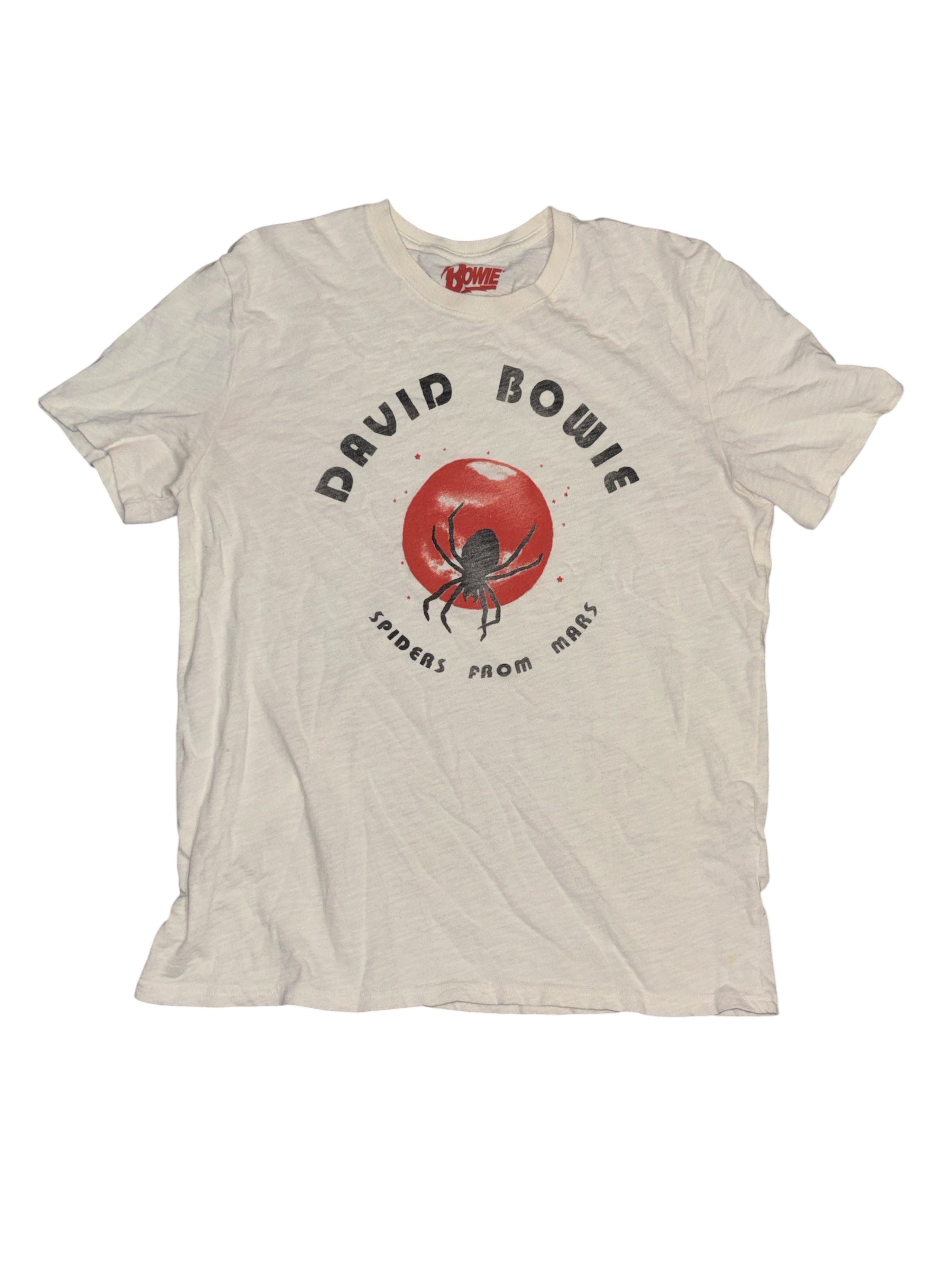 cream red lucky brand DAVID BOWIE TEE, L