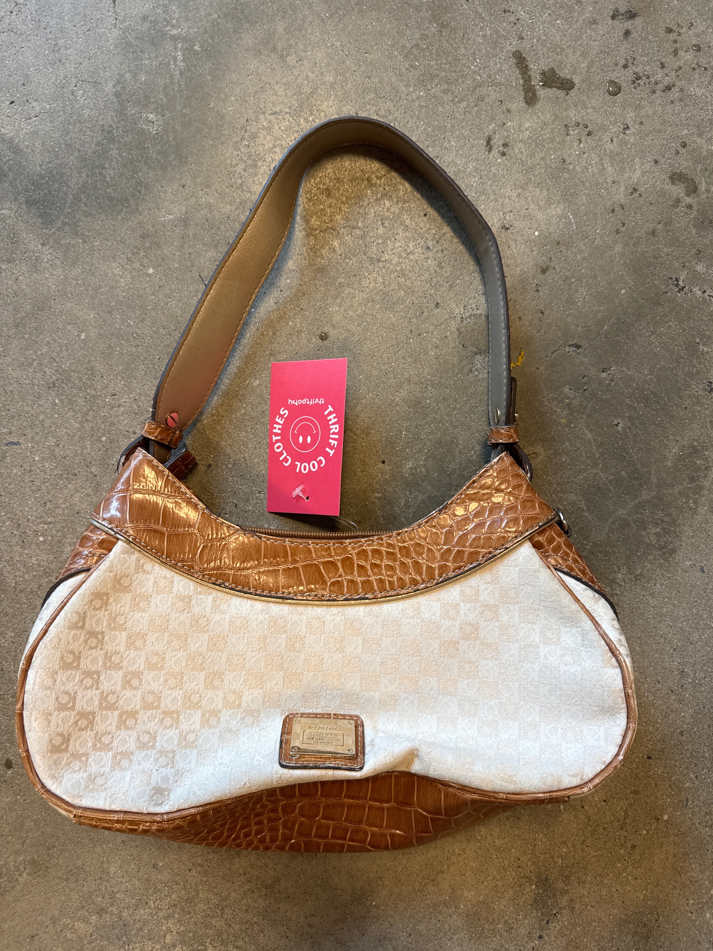cream brown liz claiborne small bag