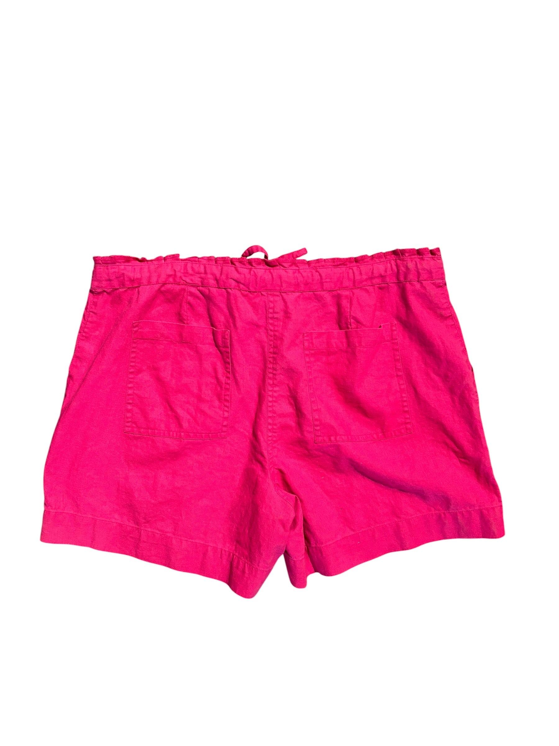 hot pink izod drawstring linen blend shorts, 14