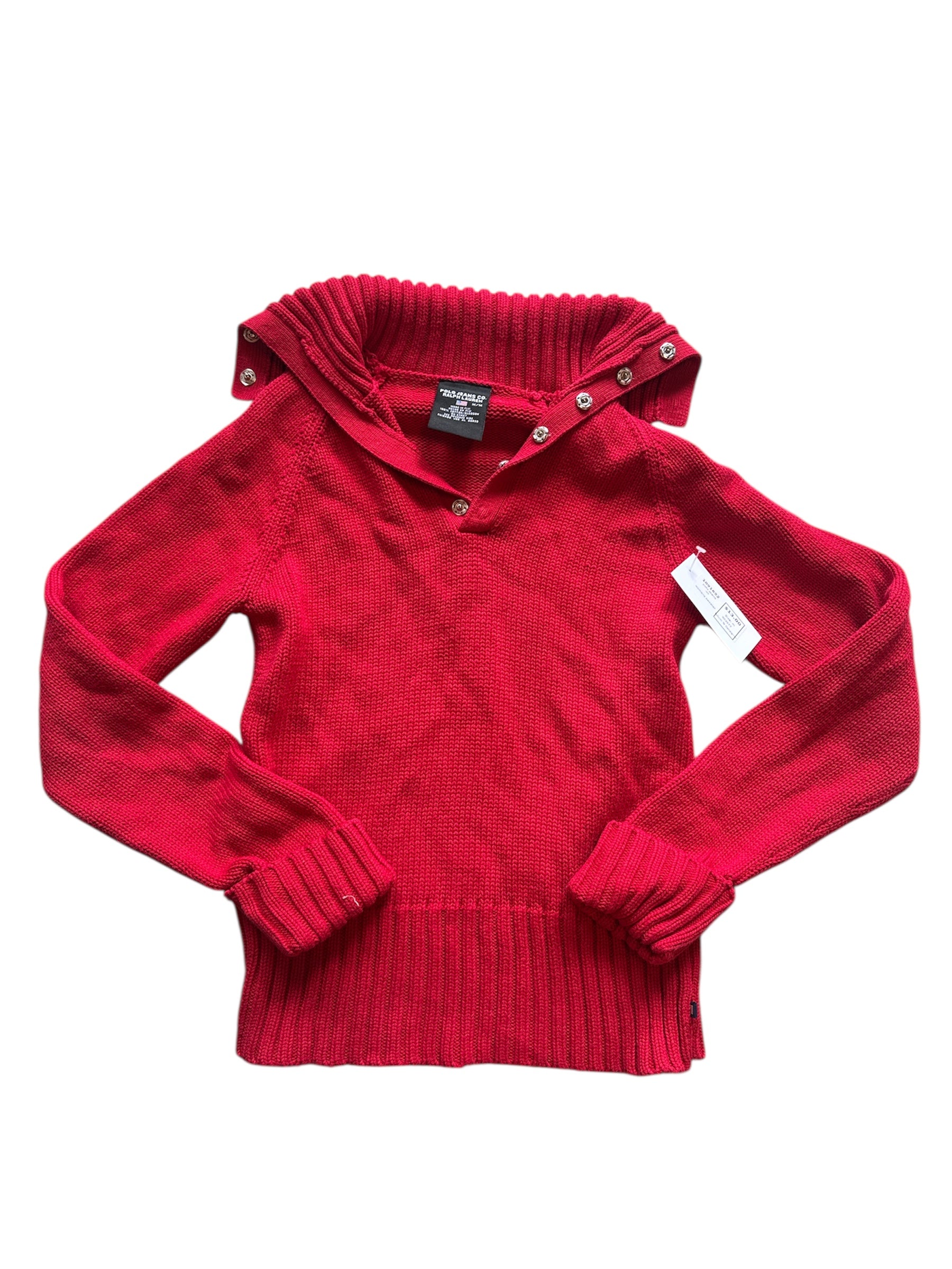 red polo jeans womens sweater, m