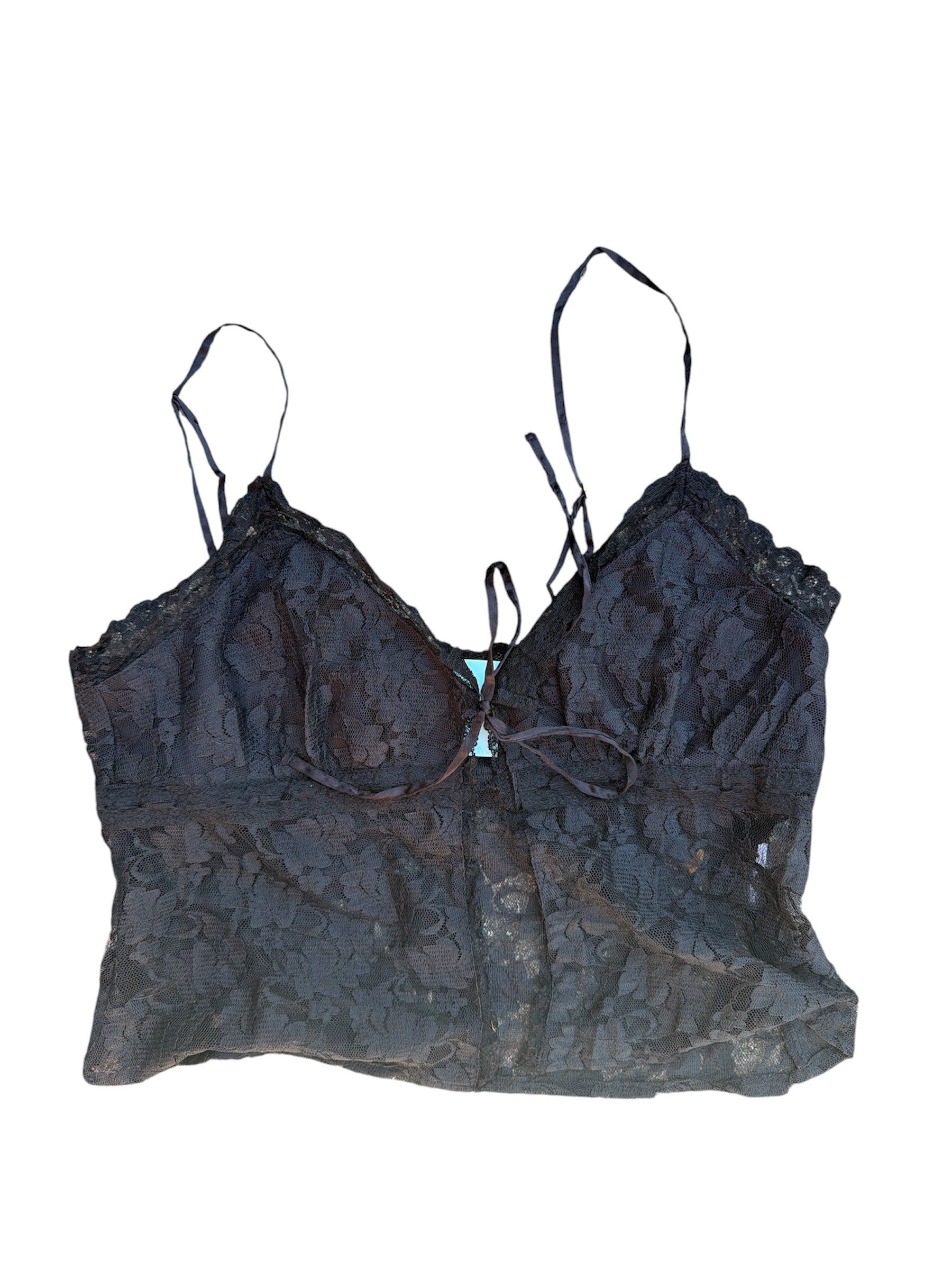 black free people lace tie tank, s