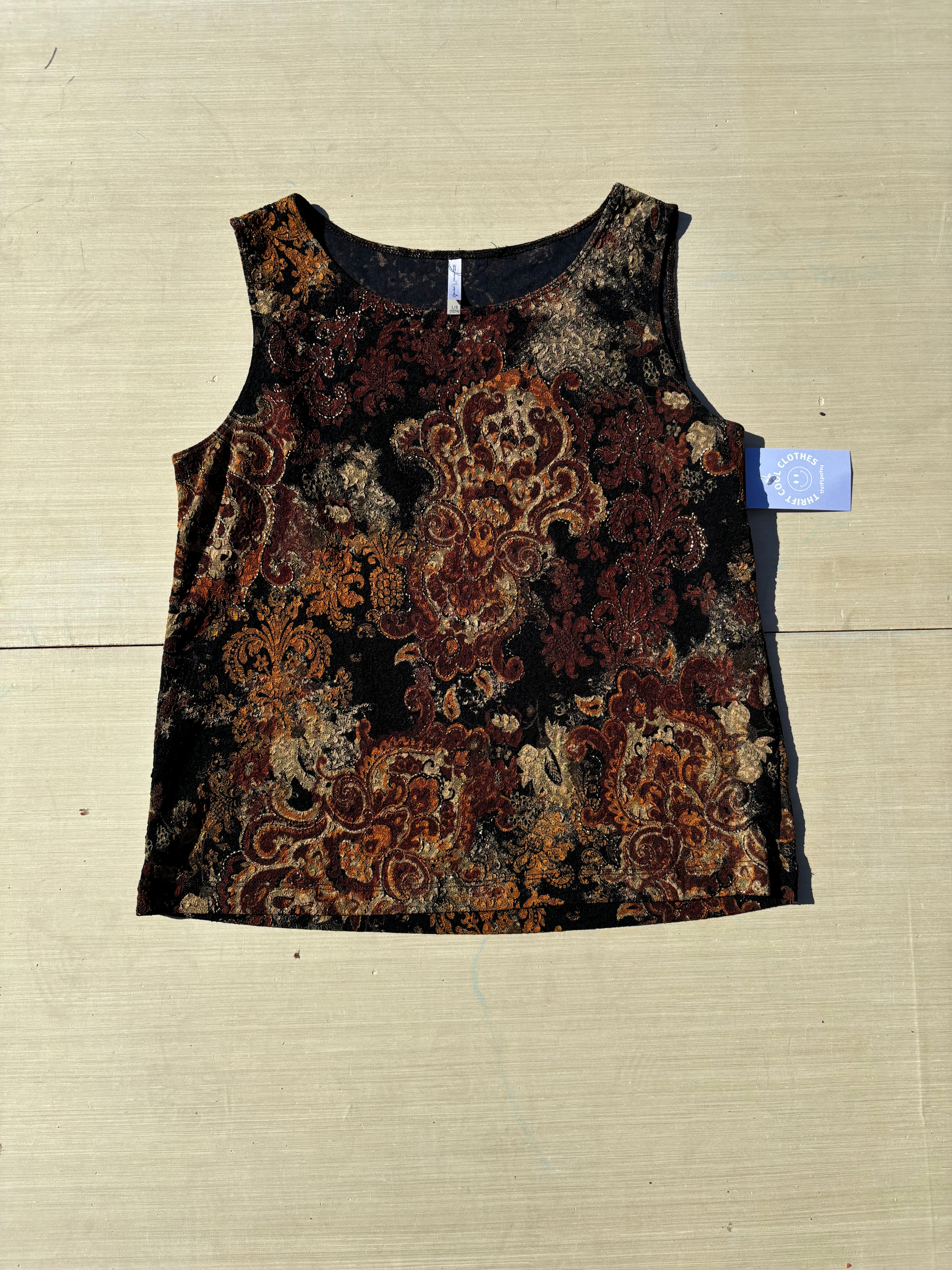 brown black New Identity tapestry vest, M