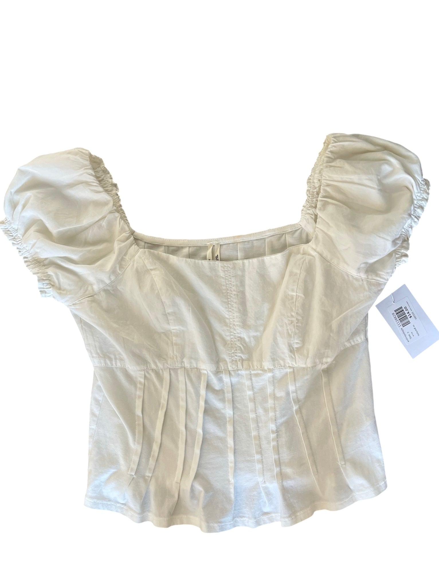 white anthropologie babydoll ss, s