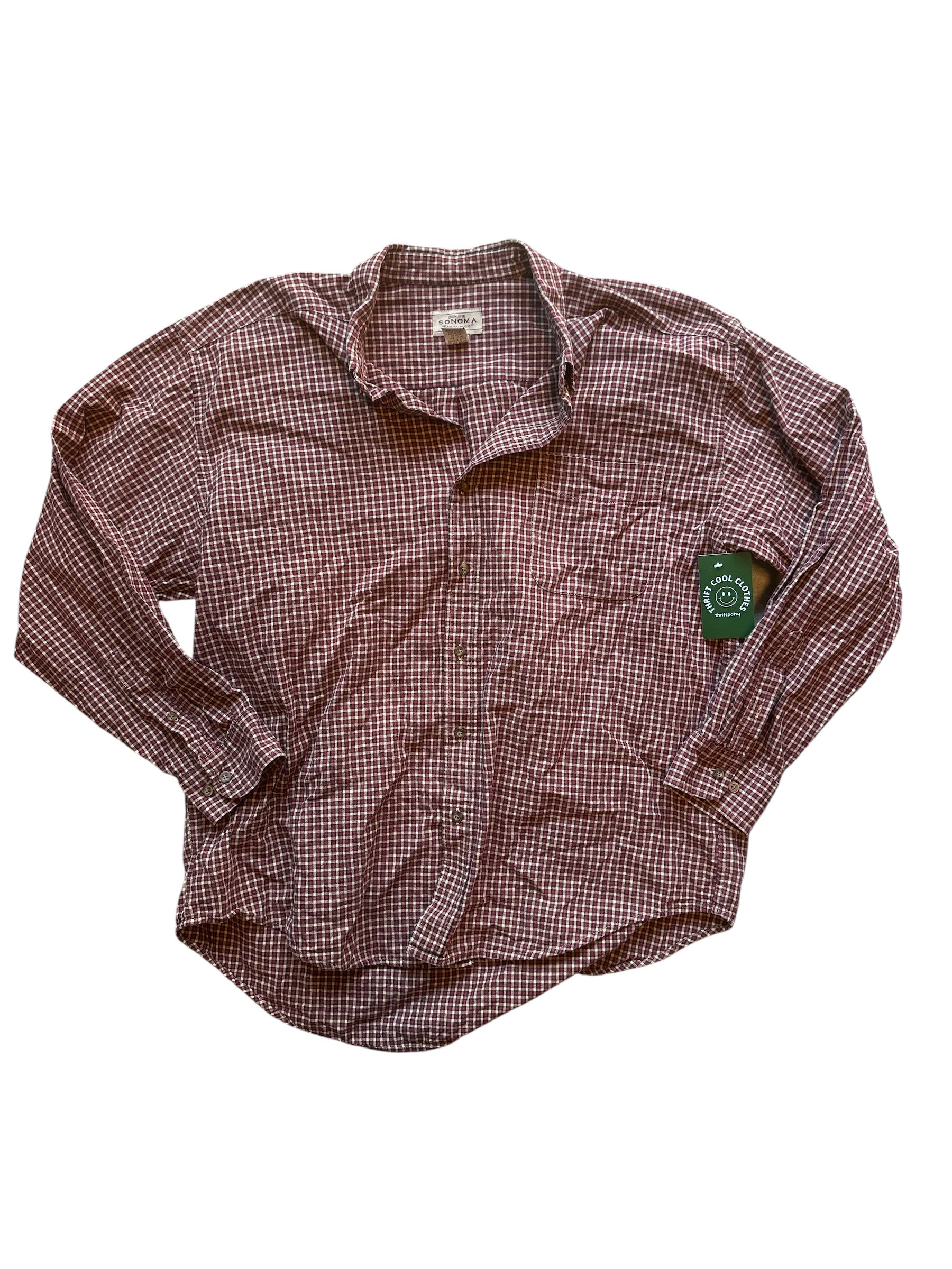 red brown sonoma gingham button down, xxl
