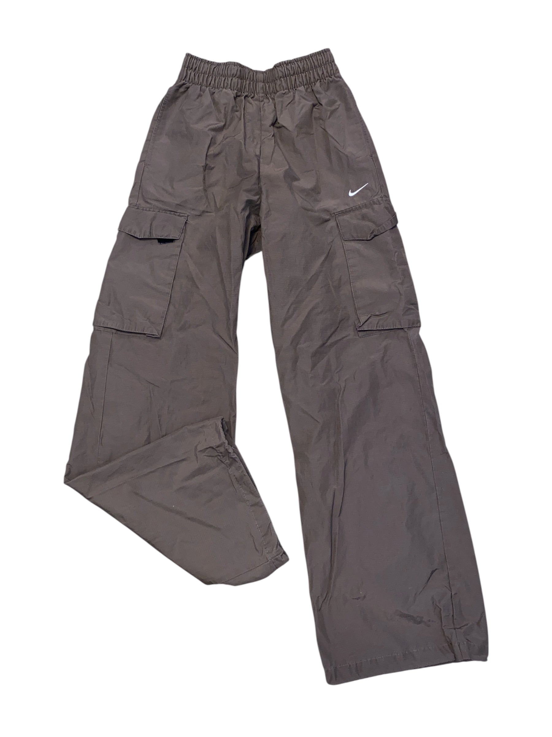 brown nike swishy cool pant, xs