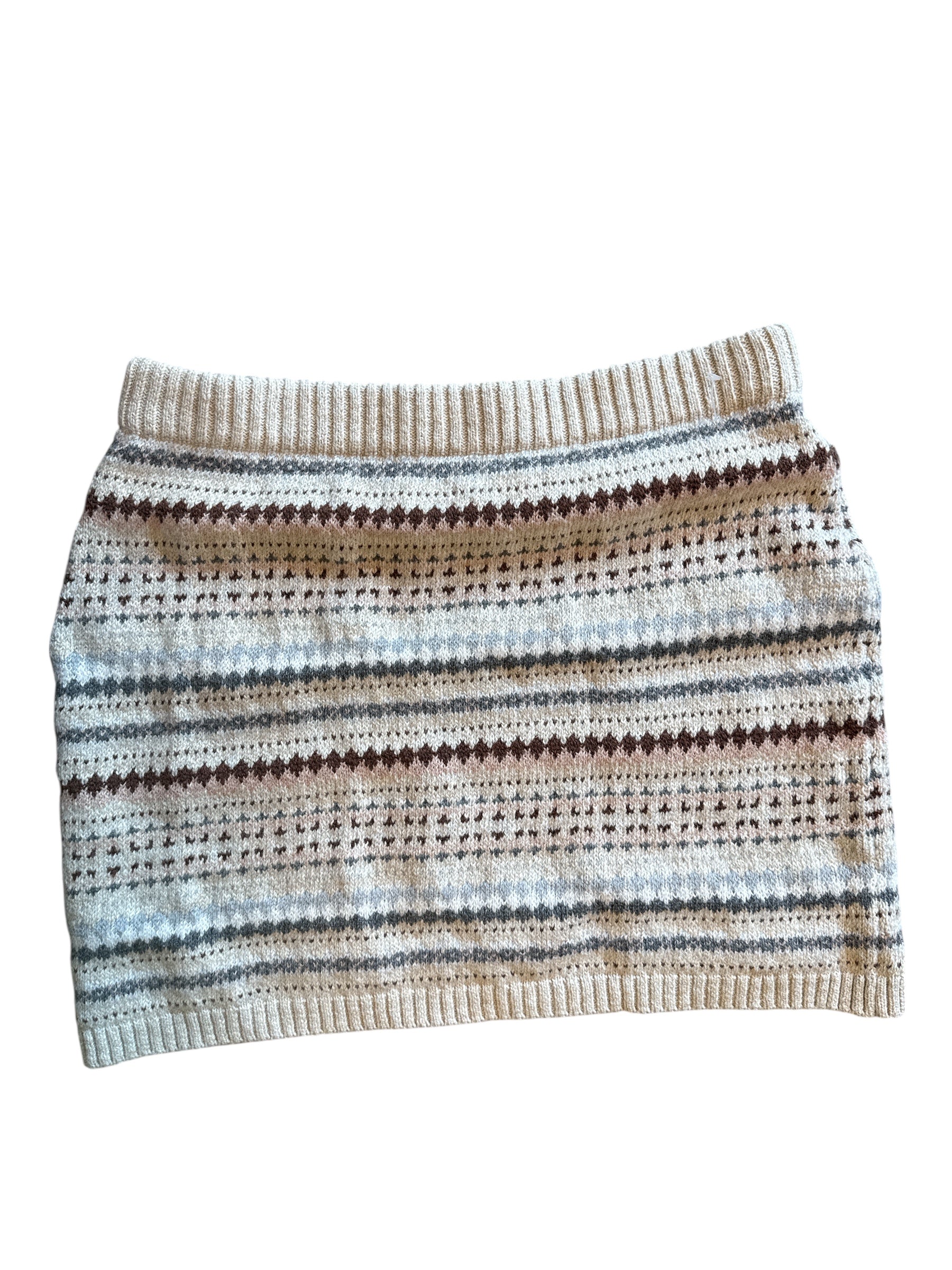 beige brown american eagle knit mini skirt, L