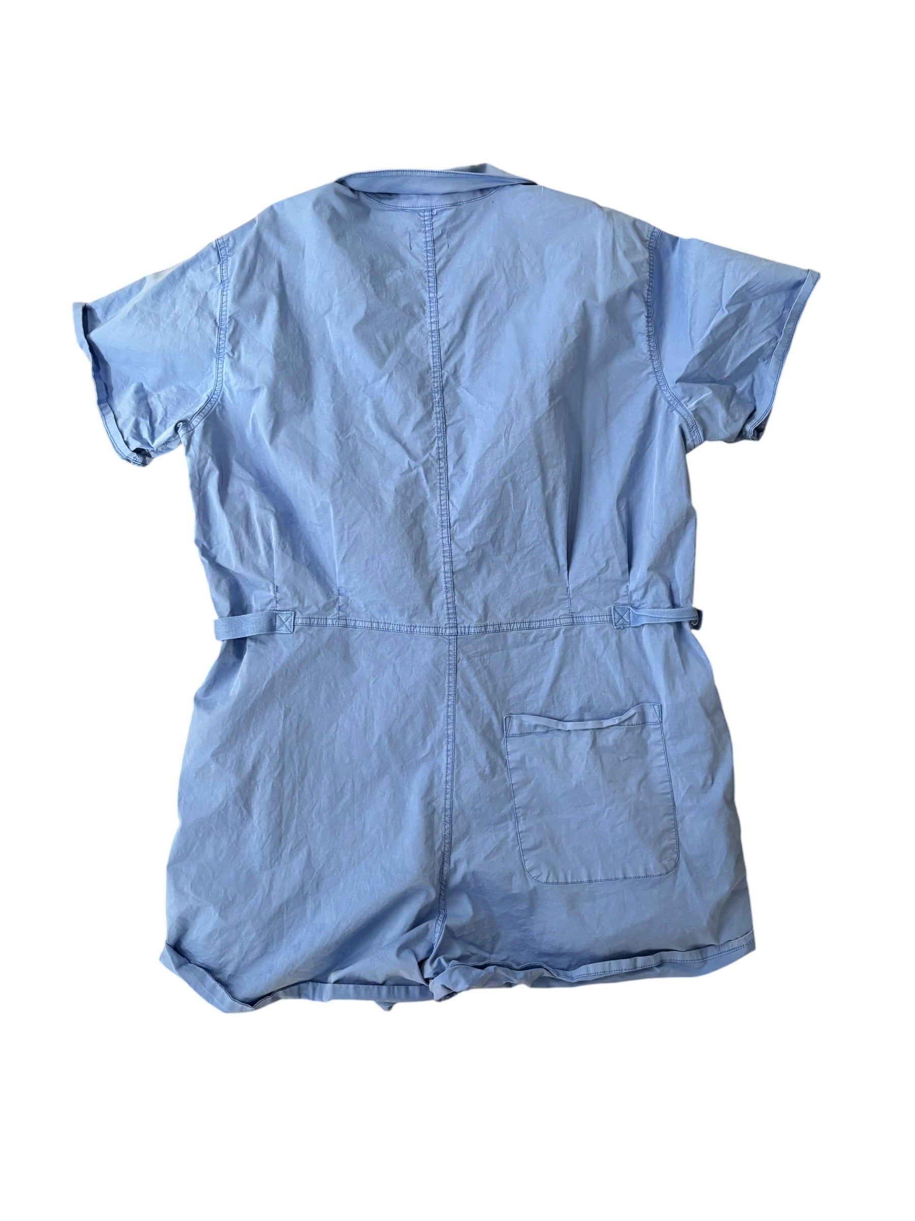 blue pistola ss button romper, xxl