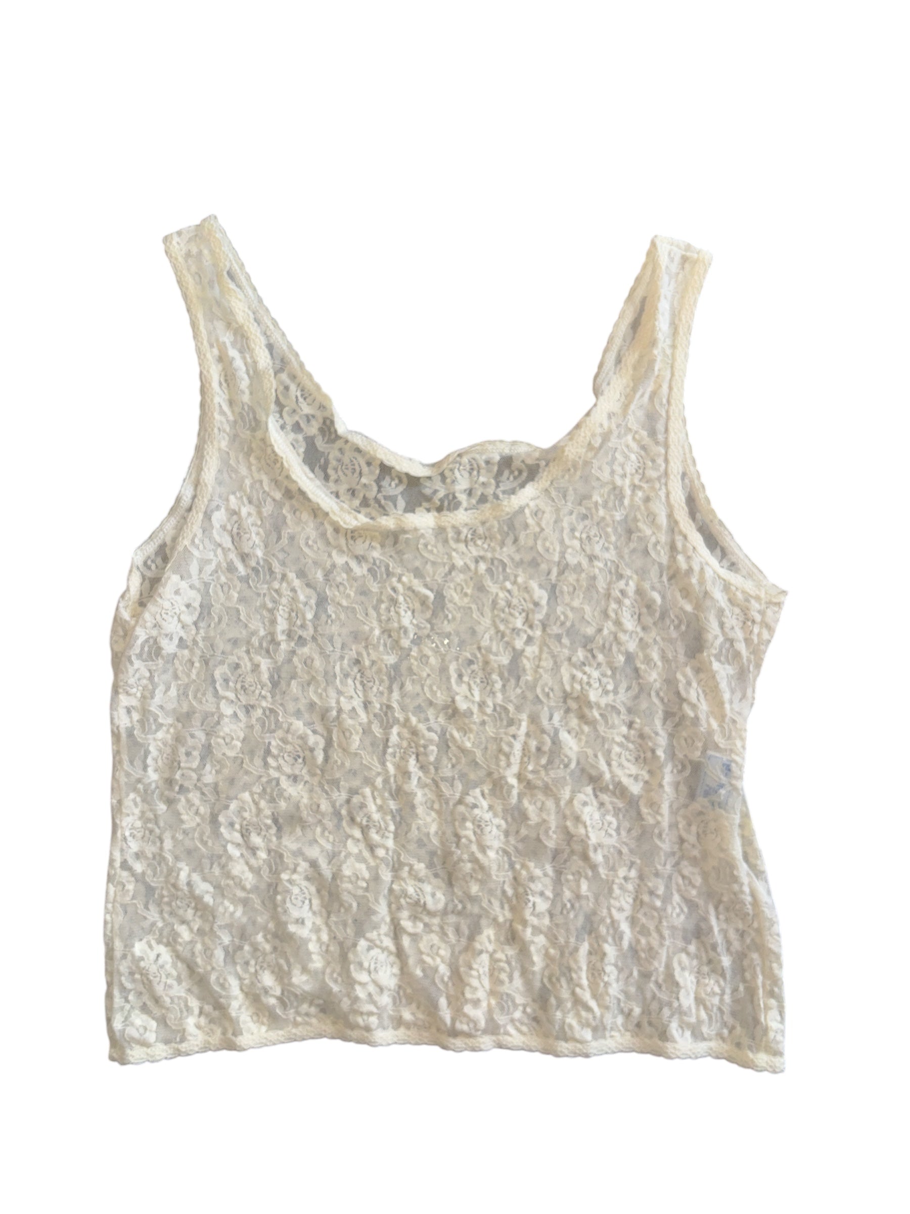 white bedford fair lace tank, xl