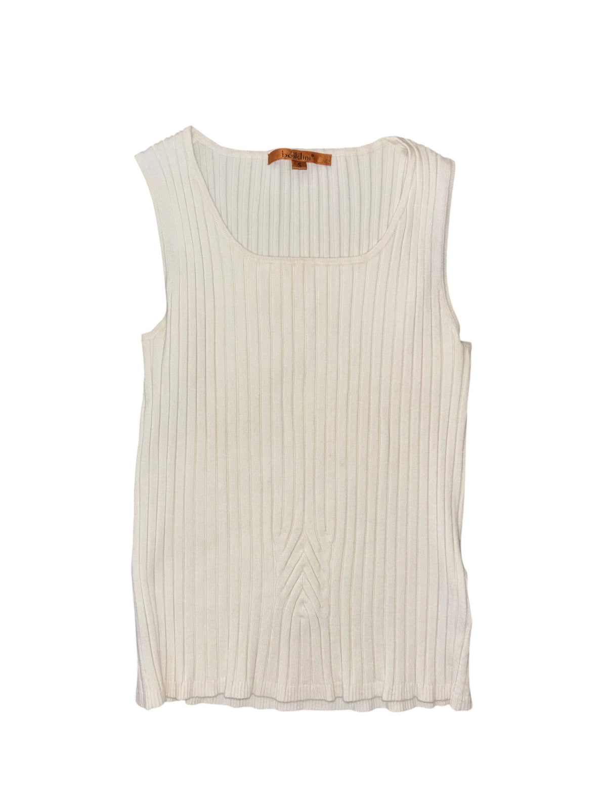 white belldini ribbed scoop neck tank, s