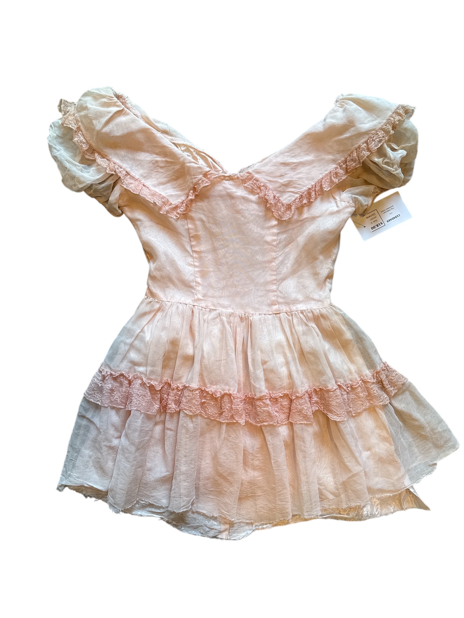 Pink  Vtg Peterpan smocked dress, S