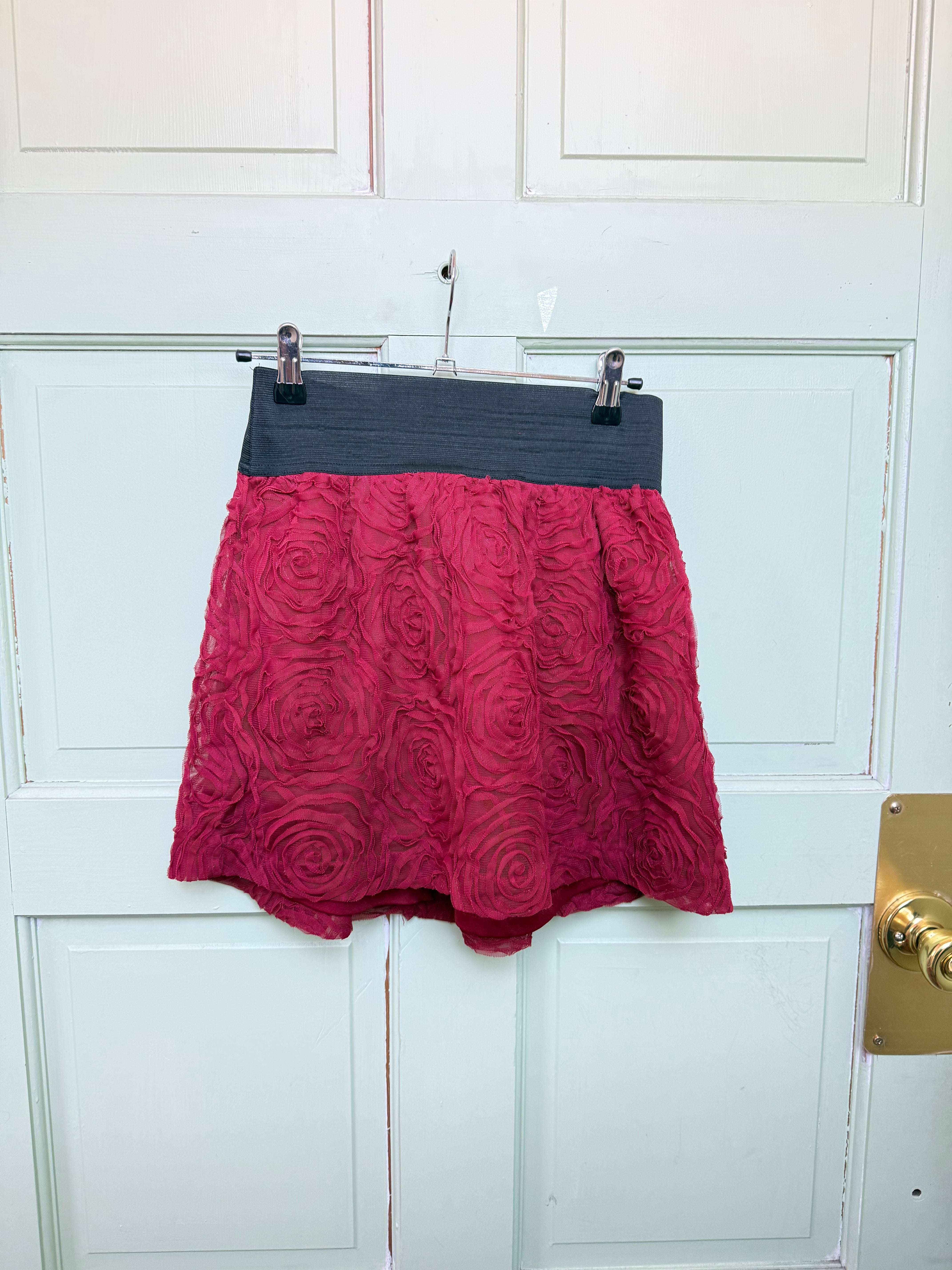 Red Stoosh Rose mini skirt, S