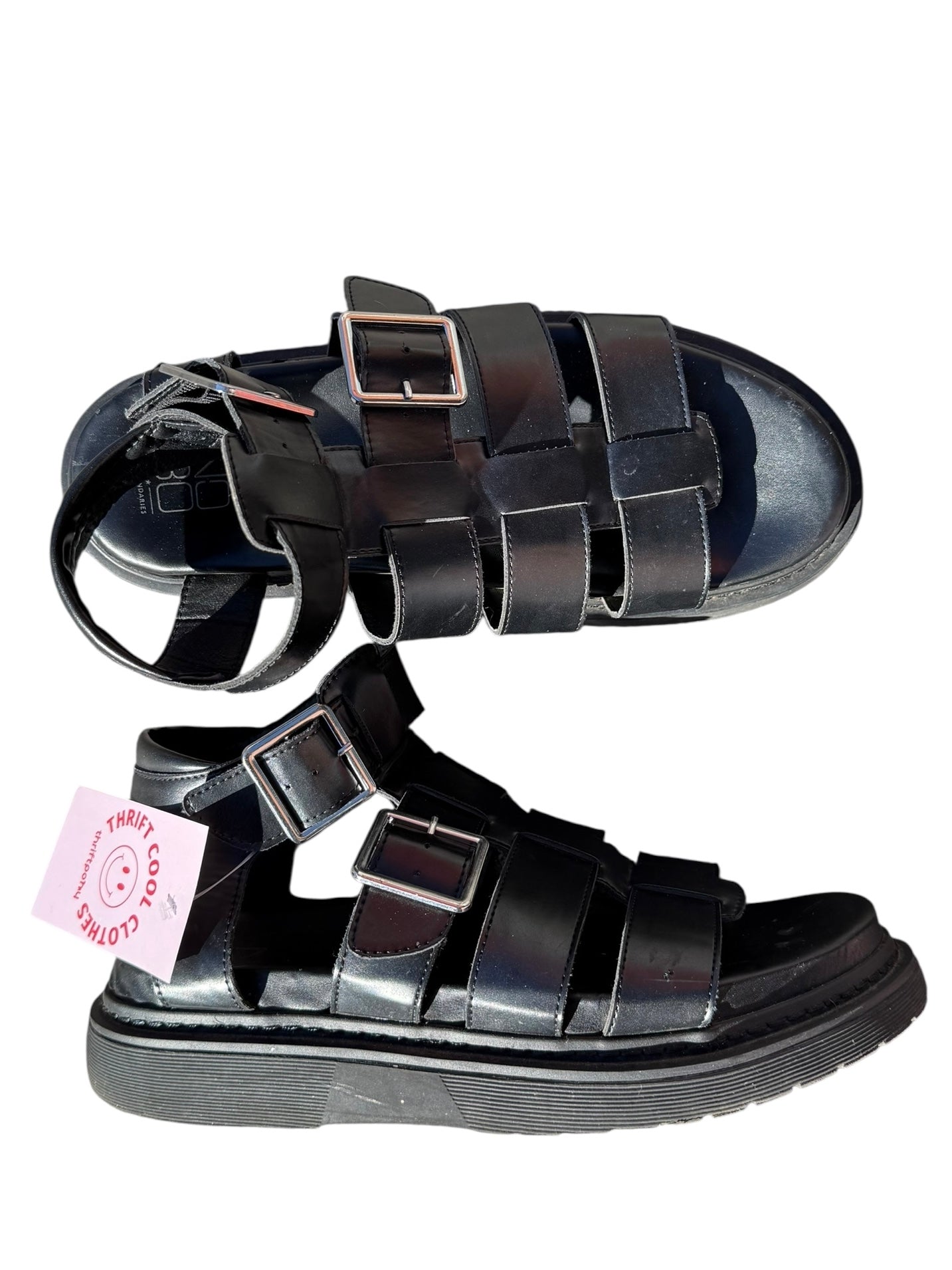 black nobo chunky strappy sandals, 10