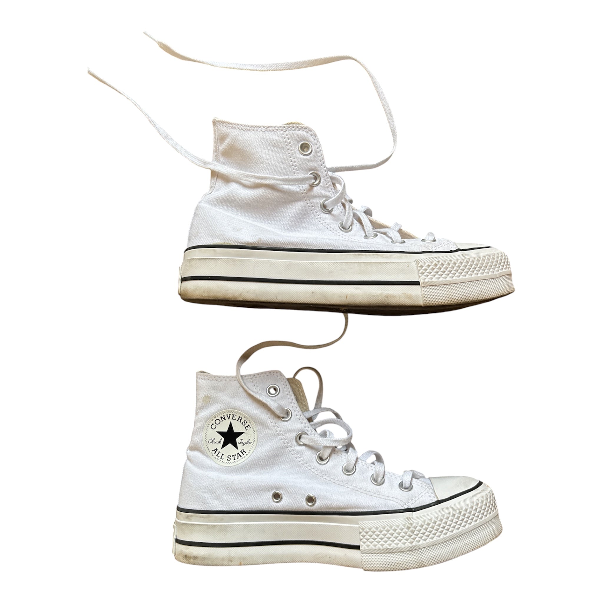 white converse platform hi top sneakers, 7
