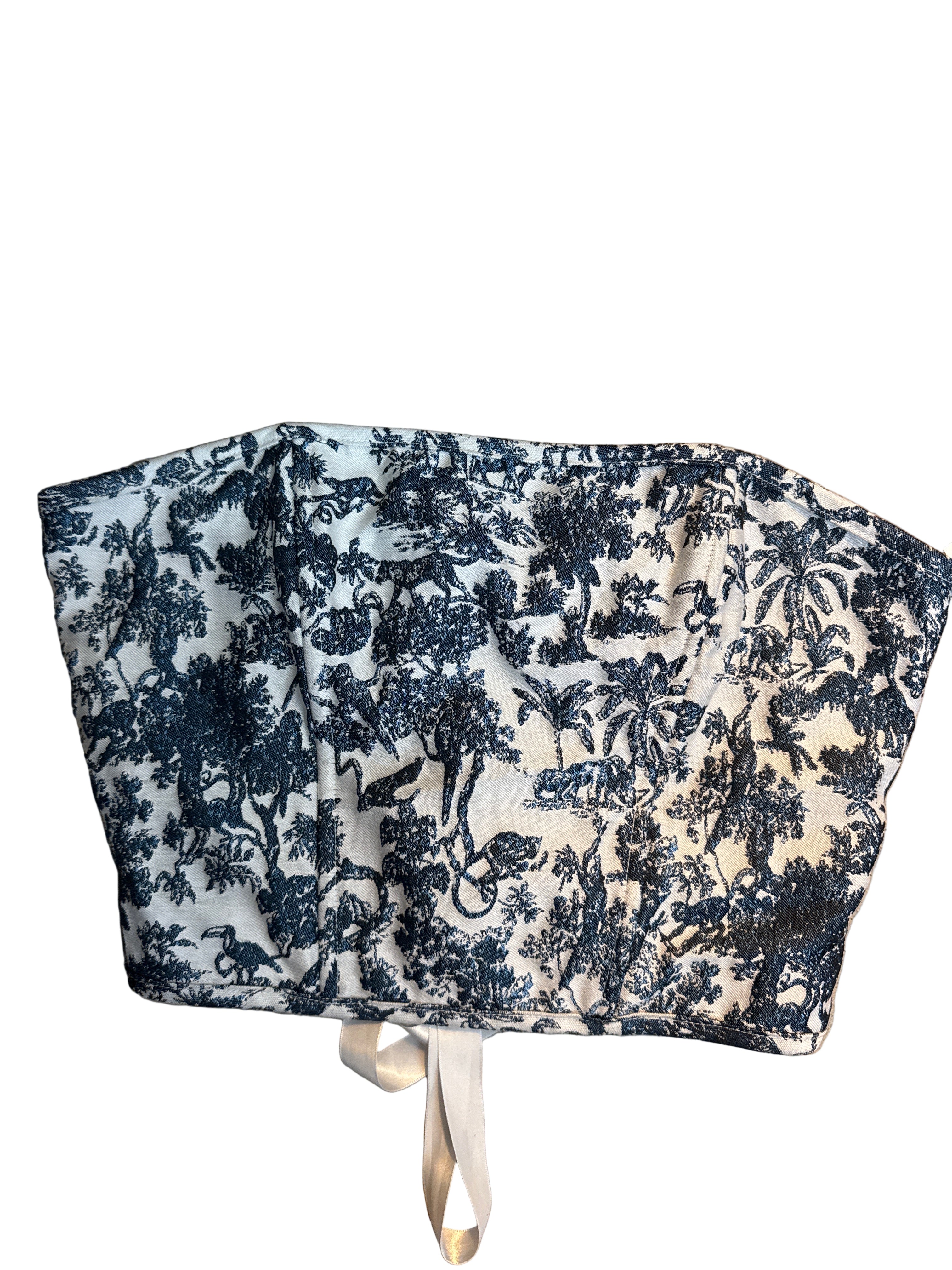 blue white caraluna jungle corset, L