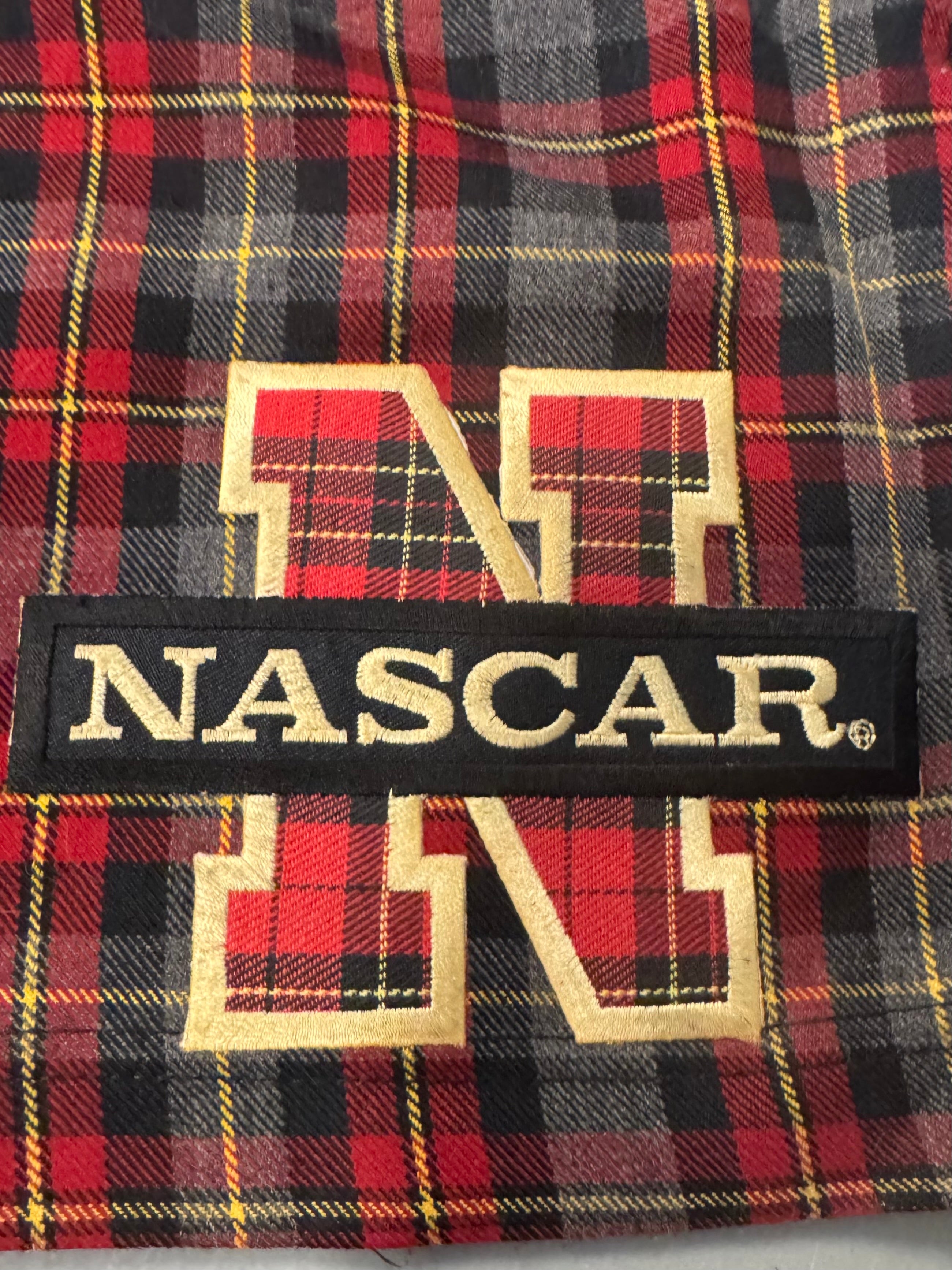 red gray ash city plaid nascar shorts, s