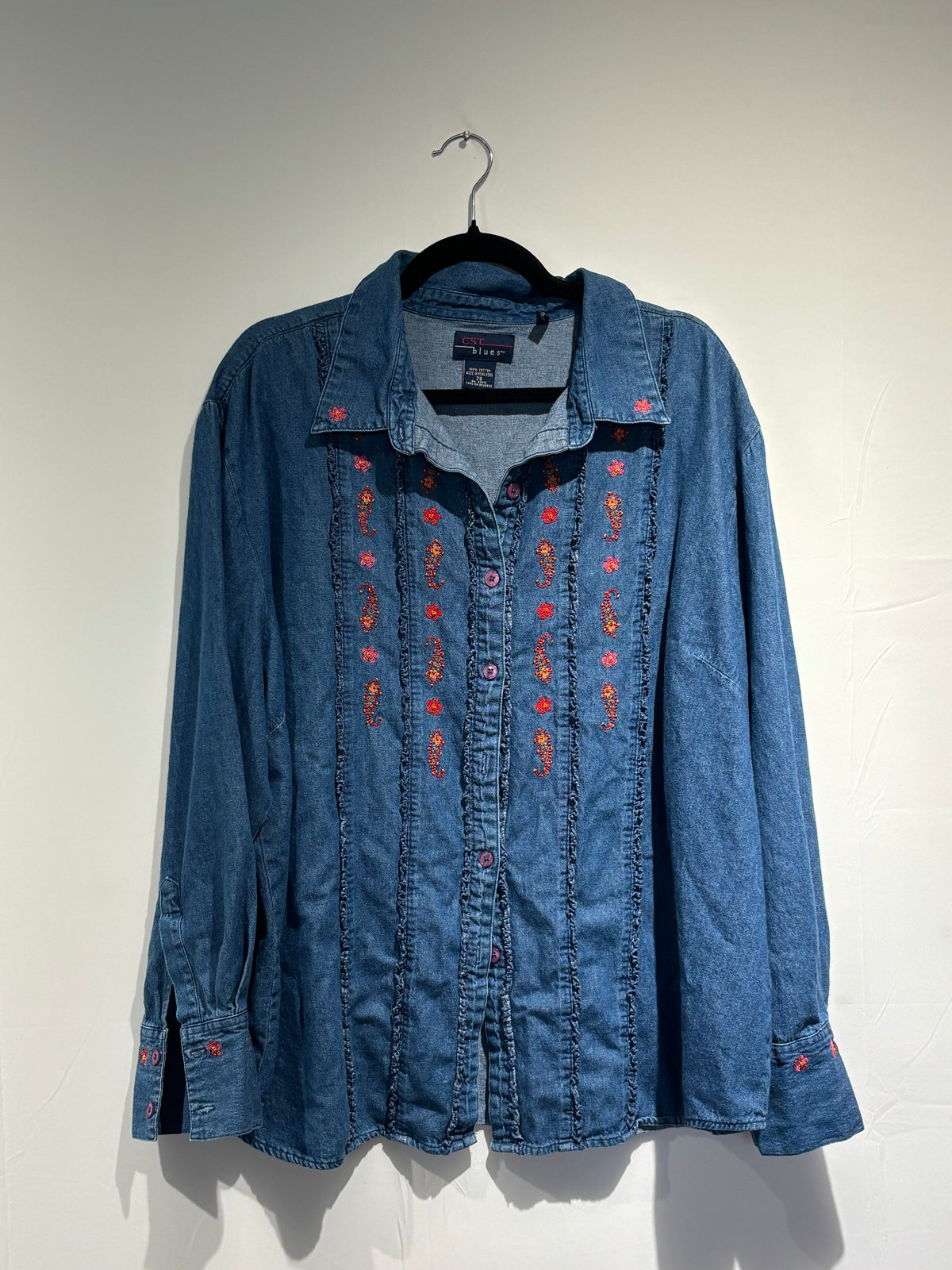 blue red orange CST blues vtgdenim paisley beaded embroidery, 26