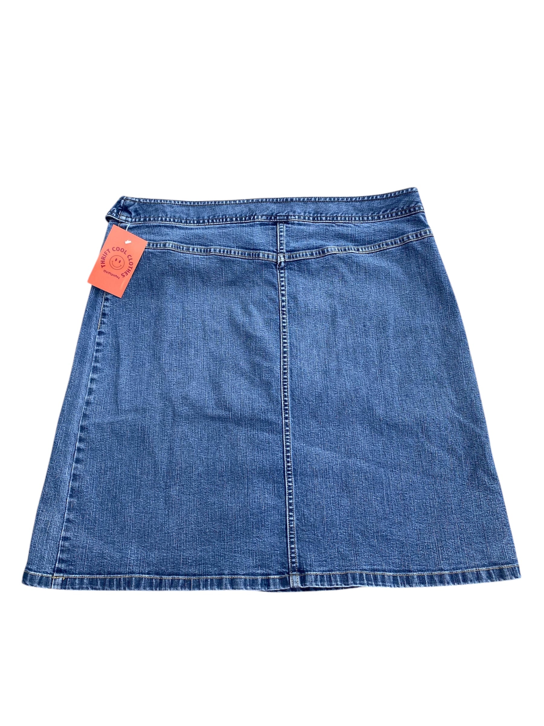 blue style & co denim midi skirt w belt, 16
