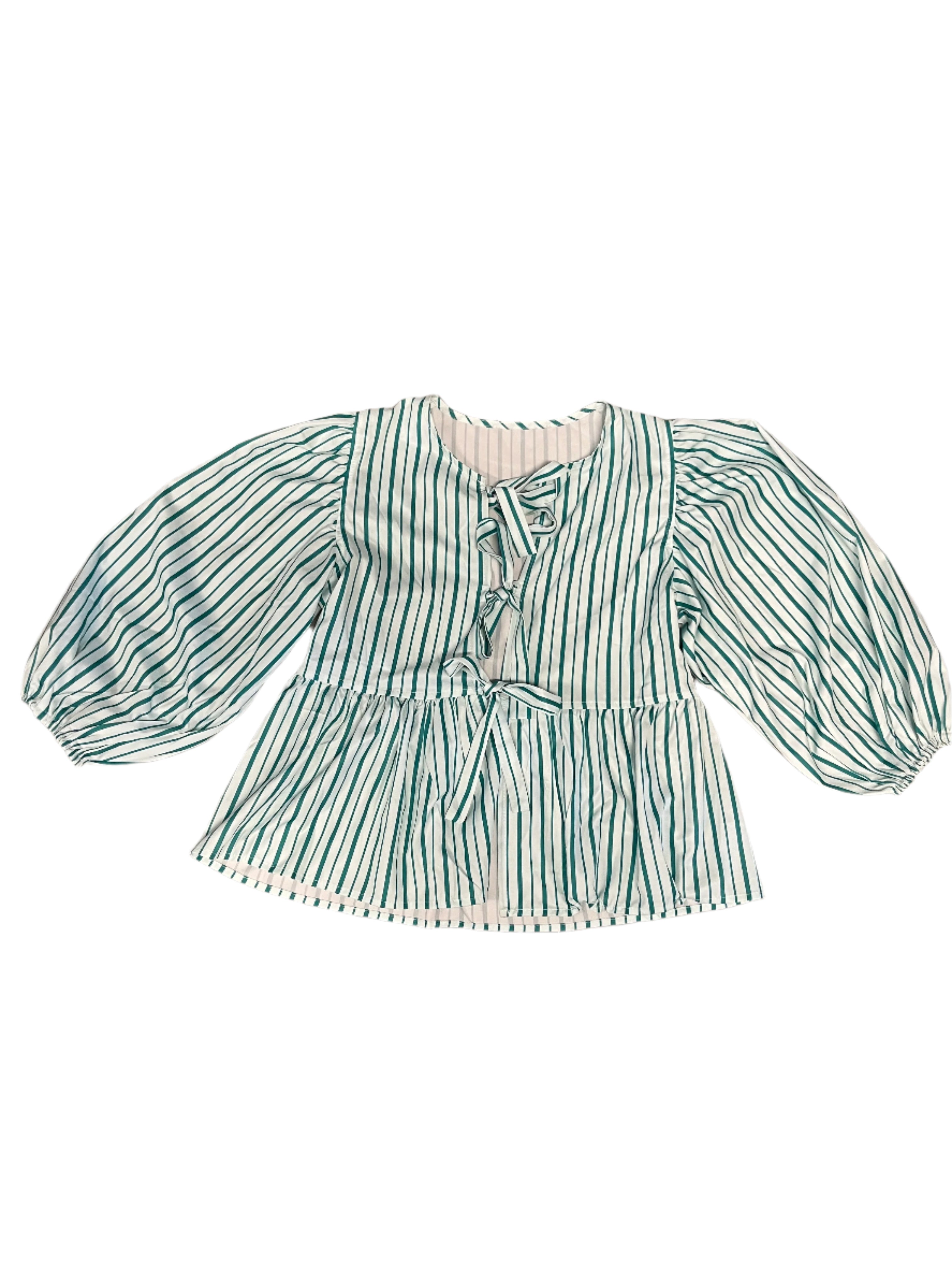 green  striped top