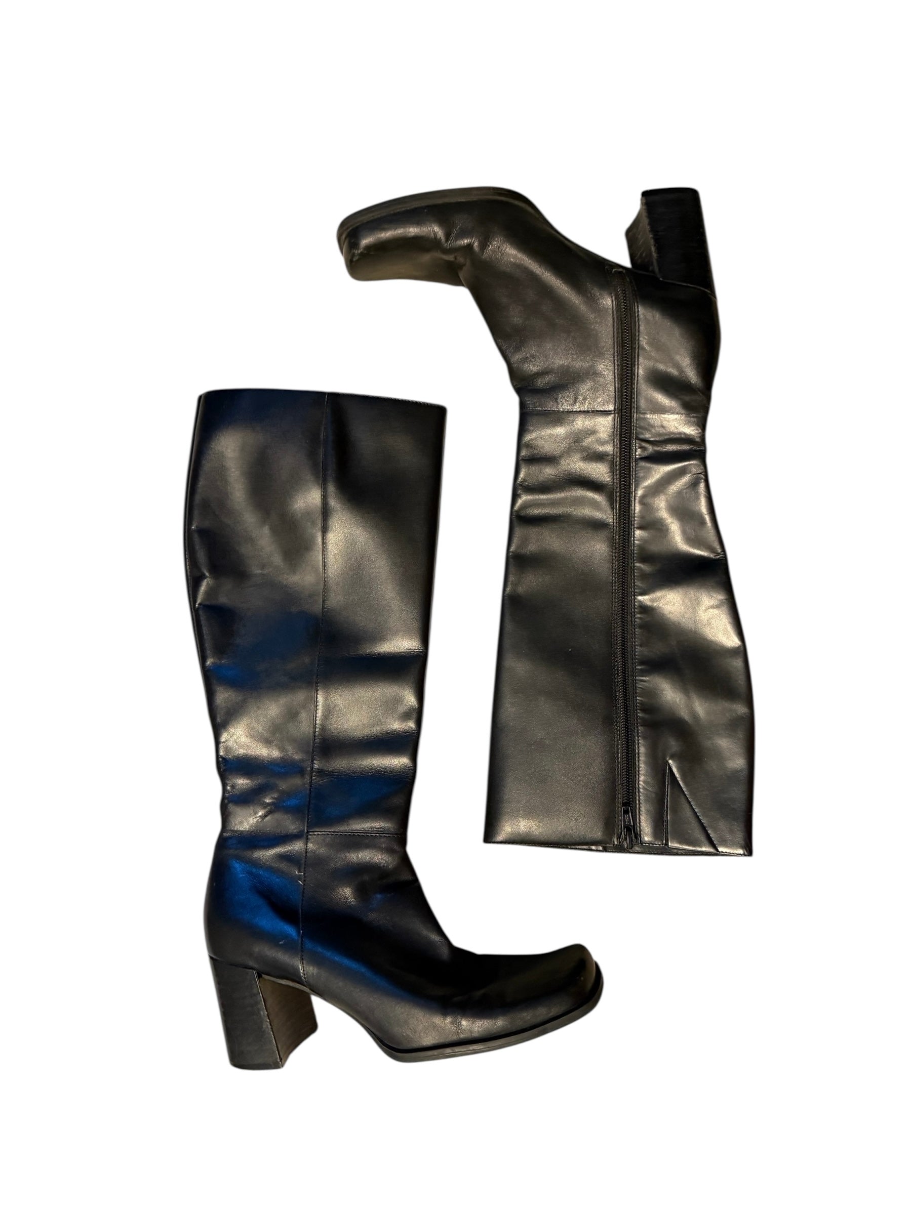 Black Capezio Heeled long boots, 6