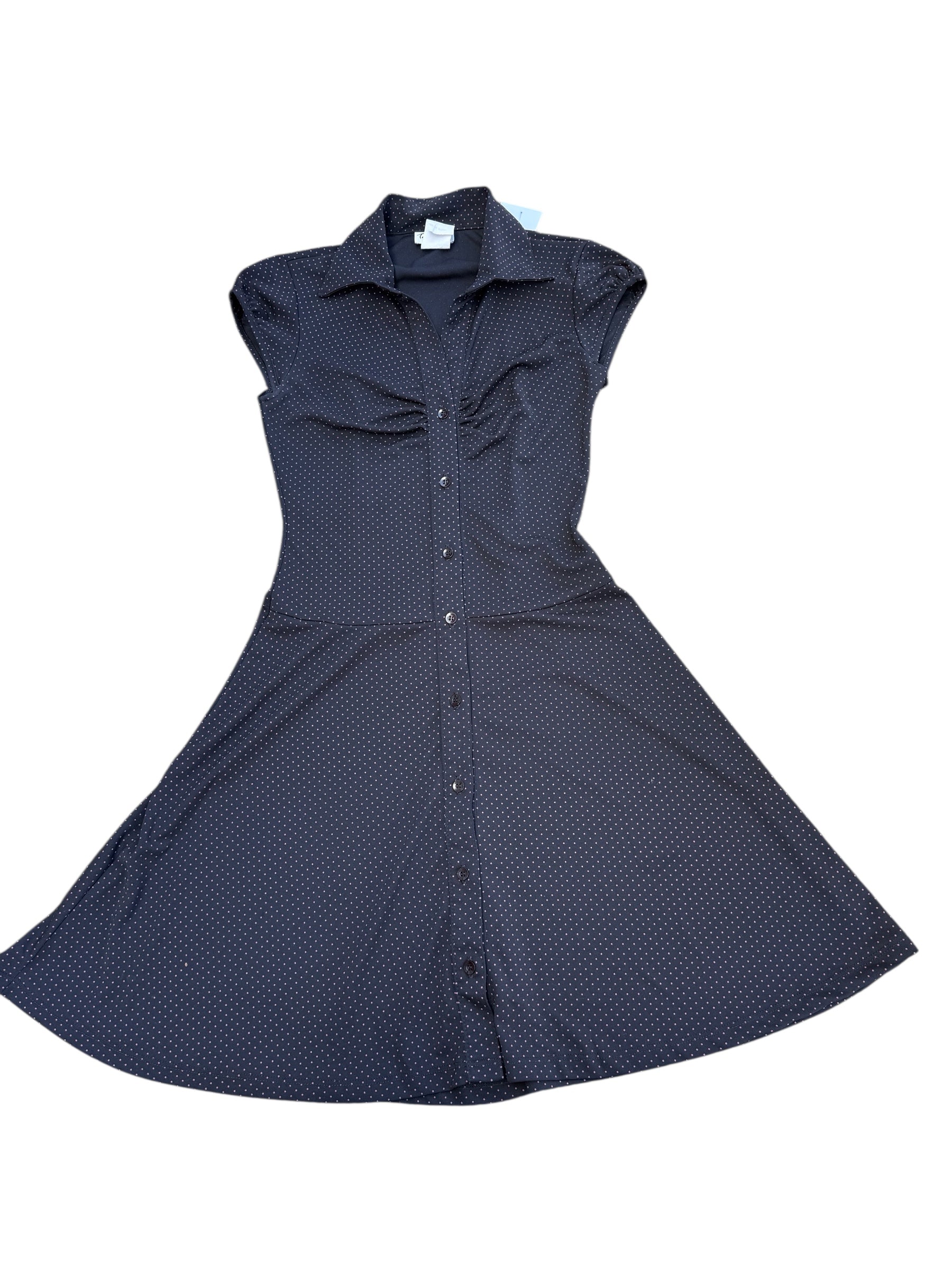 black tan teeze m e polka dot collared button down dress, 9