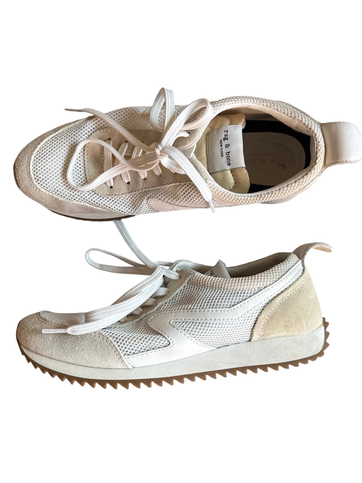 beige rag & bone low top sneakers, 38 womens 7 or 7.5