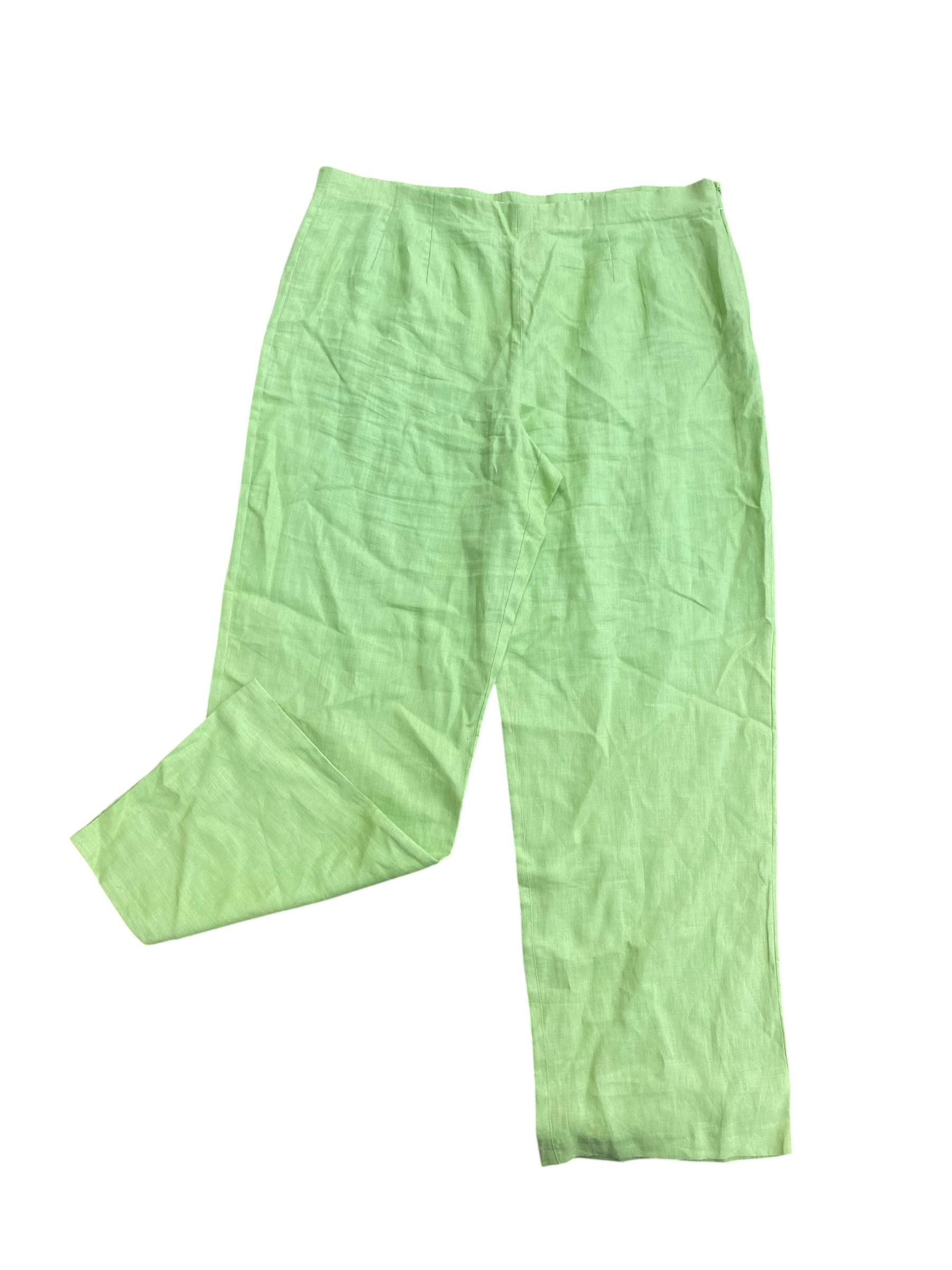 green Sag Harbour 100% linen pants, 14
