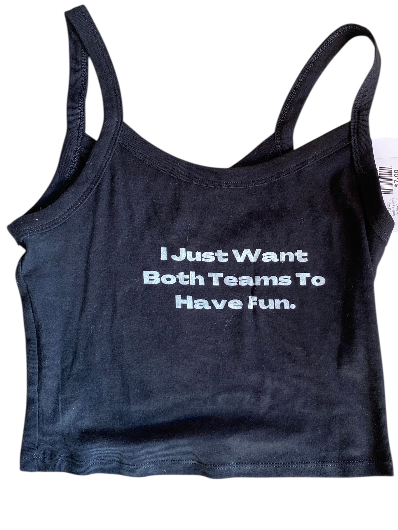 white black Bella + Canvas i just want both teams to have fun tank, M