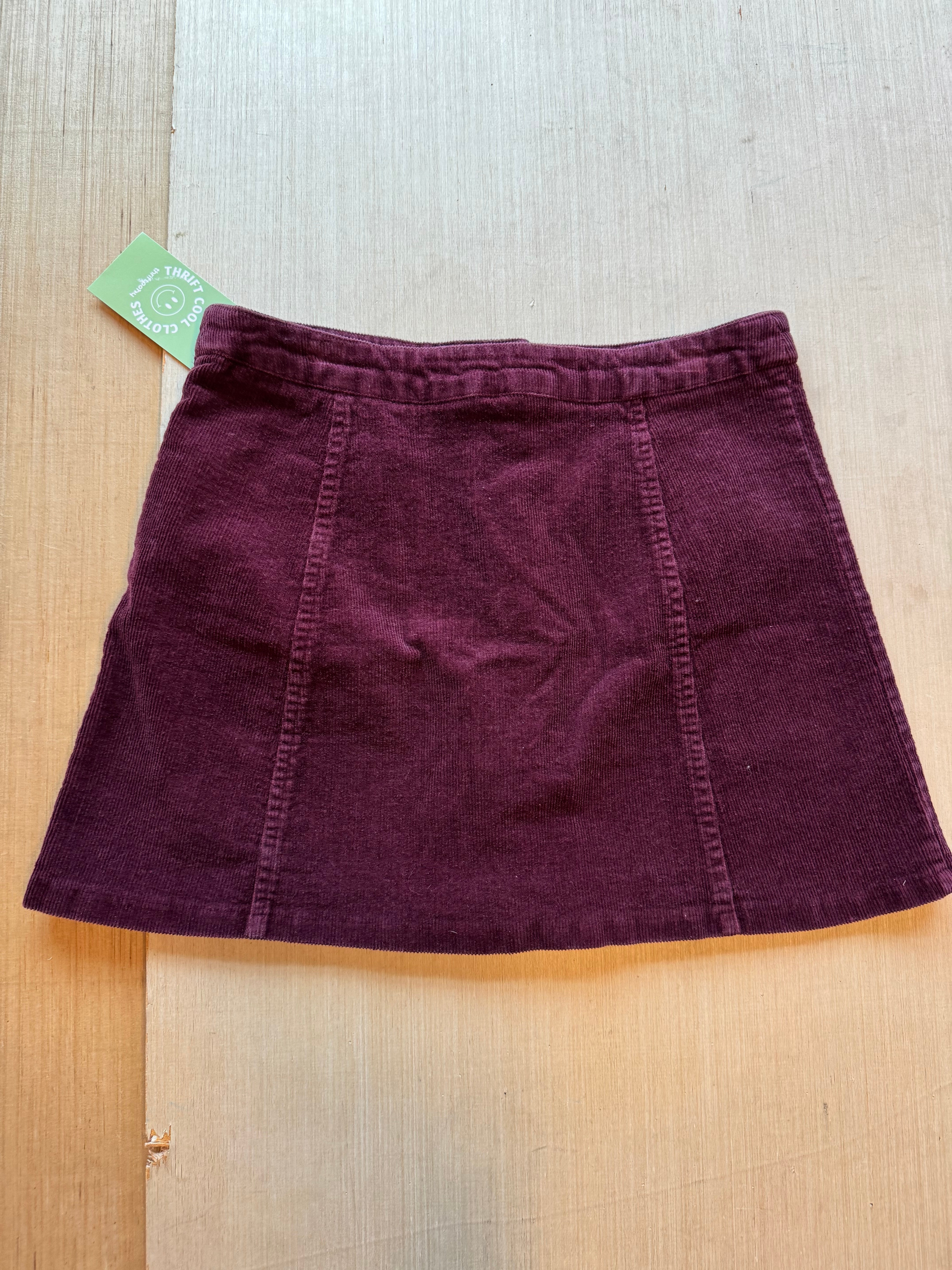 plum melville cord mini skirt, s