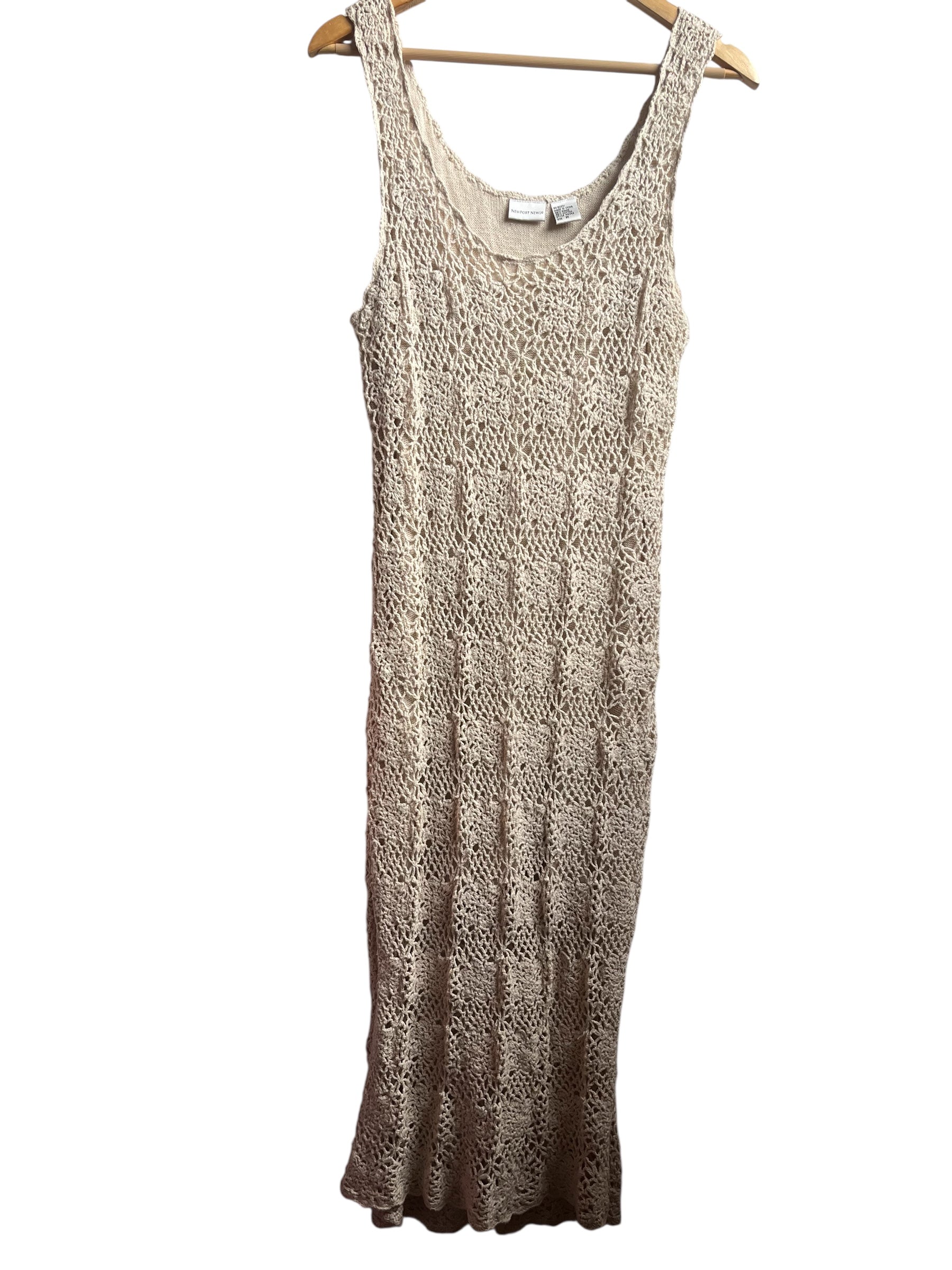 beige new port news crochet dress, m
