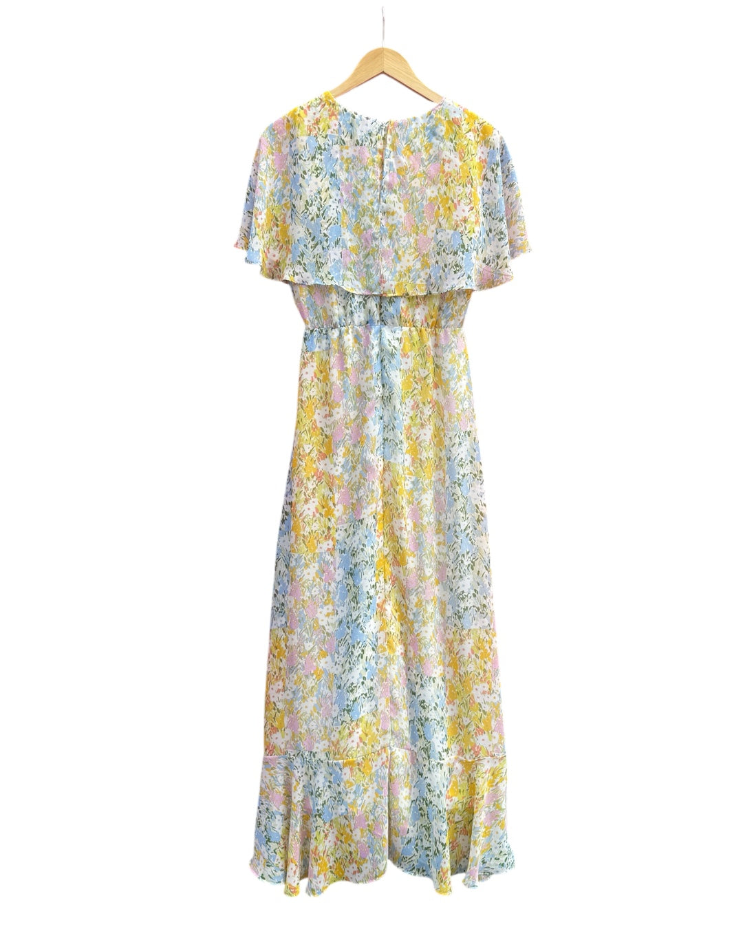 blue yellow adnny and nicole floral ruffle maxi dress, 6