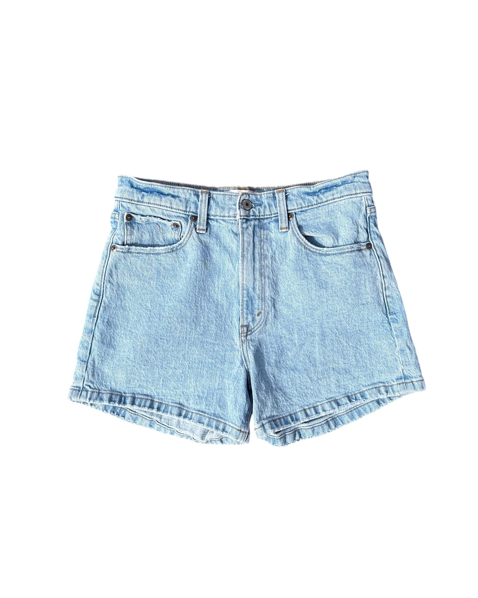 blue abercrombie mom short, 28