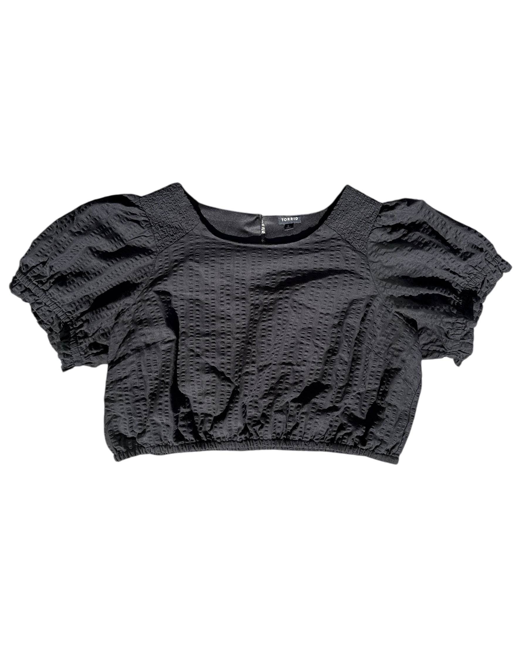 black torrid puffy sleeve crop, 2