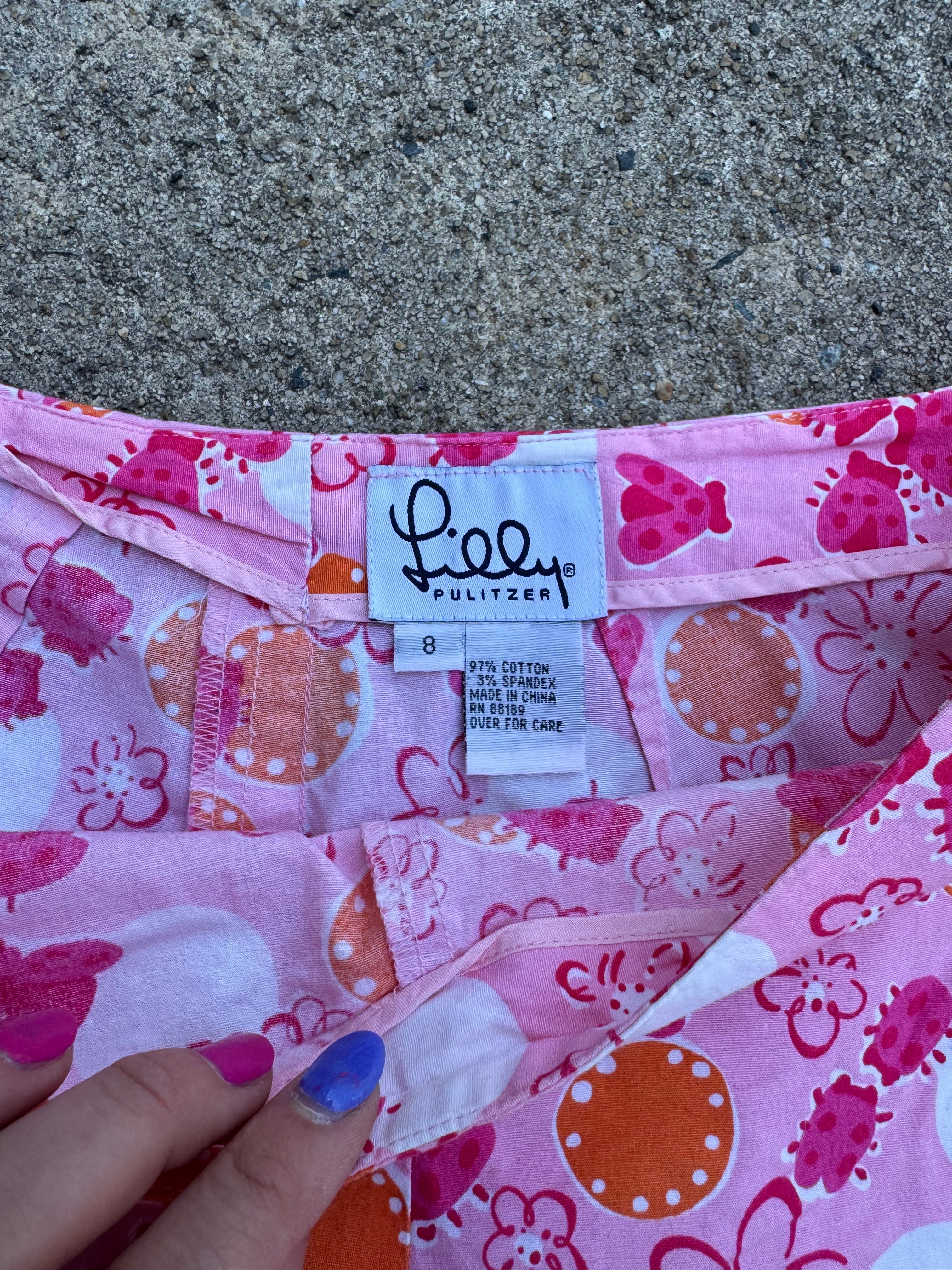 pink orange lilly pulitzer ladybug short, 8