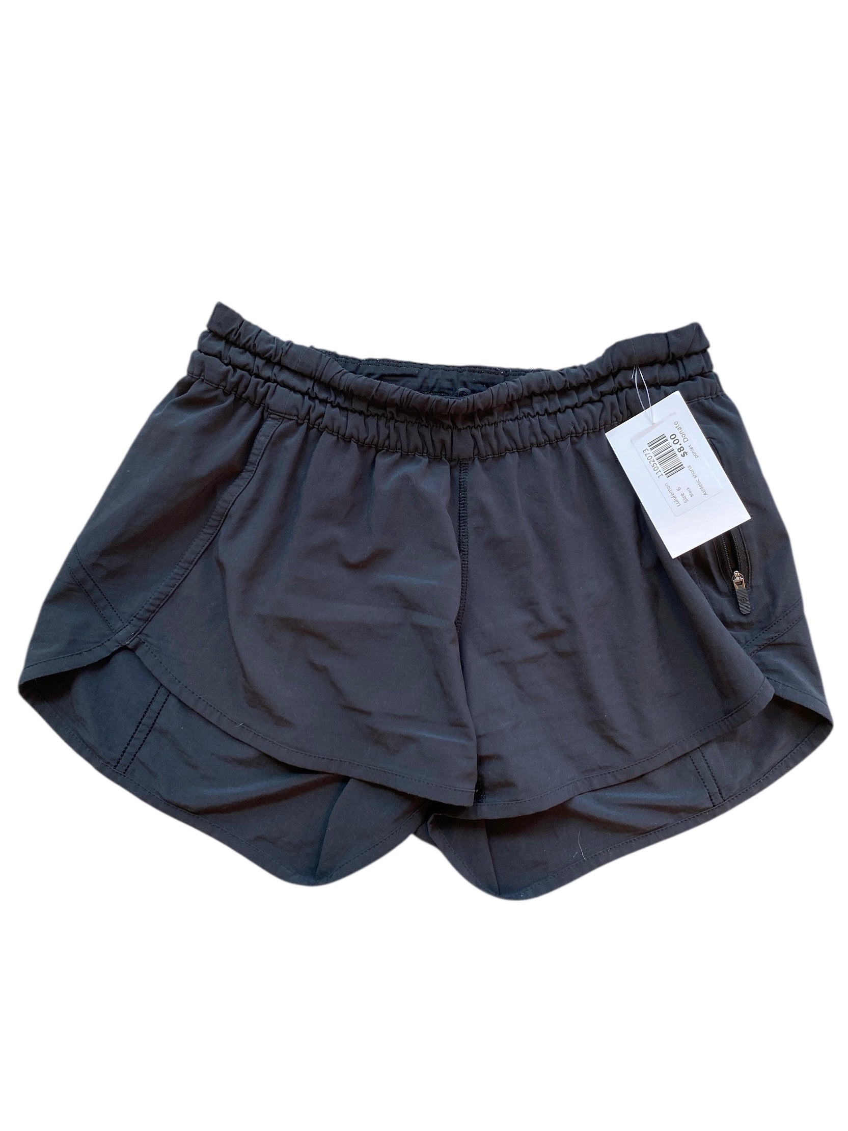 Black Lululemon Athletic shorts, 6
