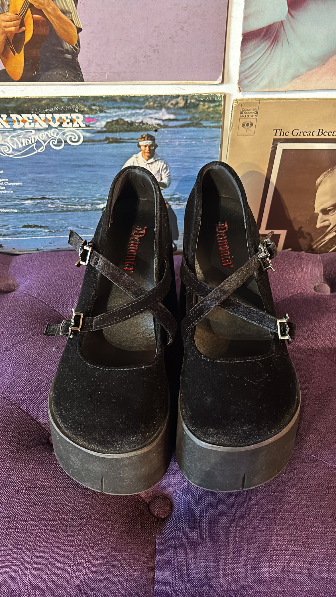 black demonia velvet mary jane platforms, 8