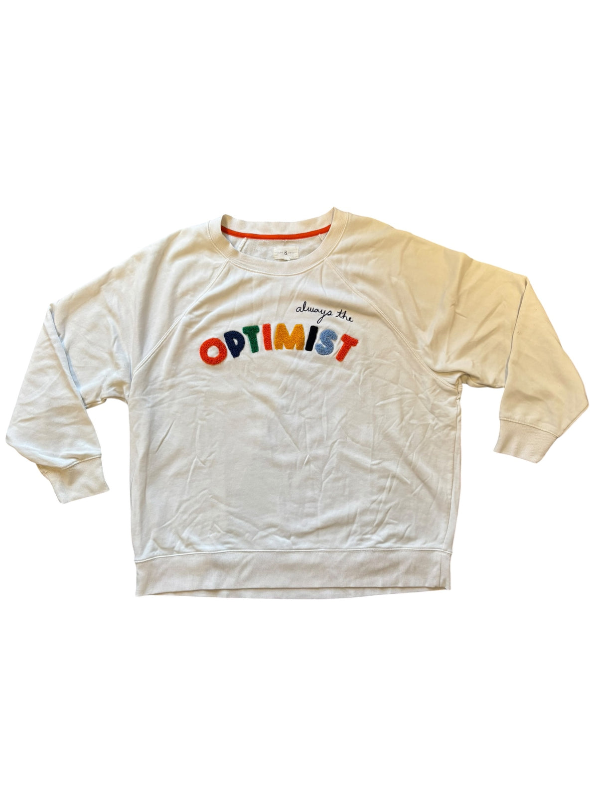 white multi lou & grey optimist crewneck, L