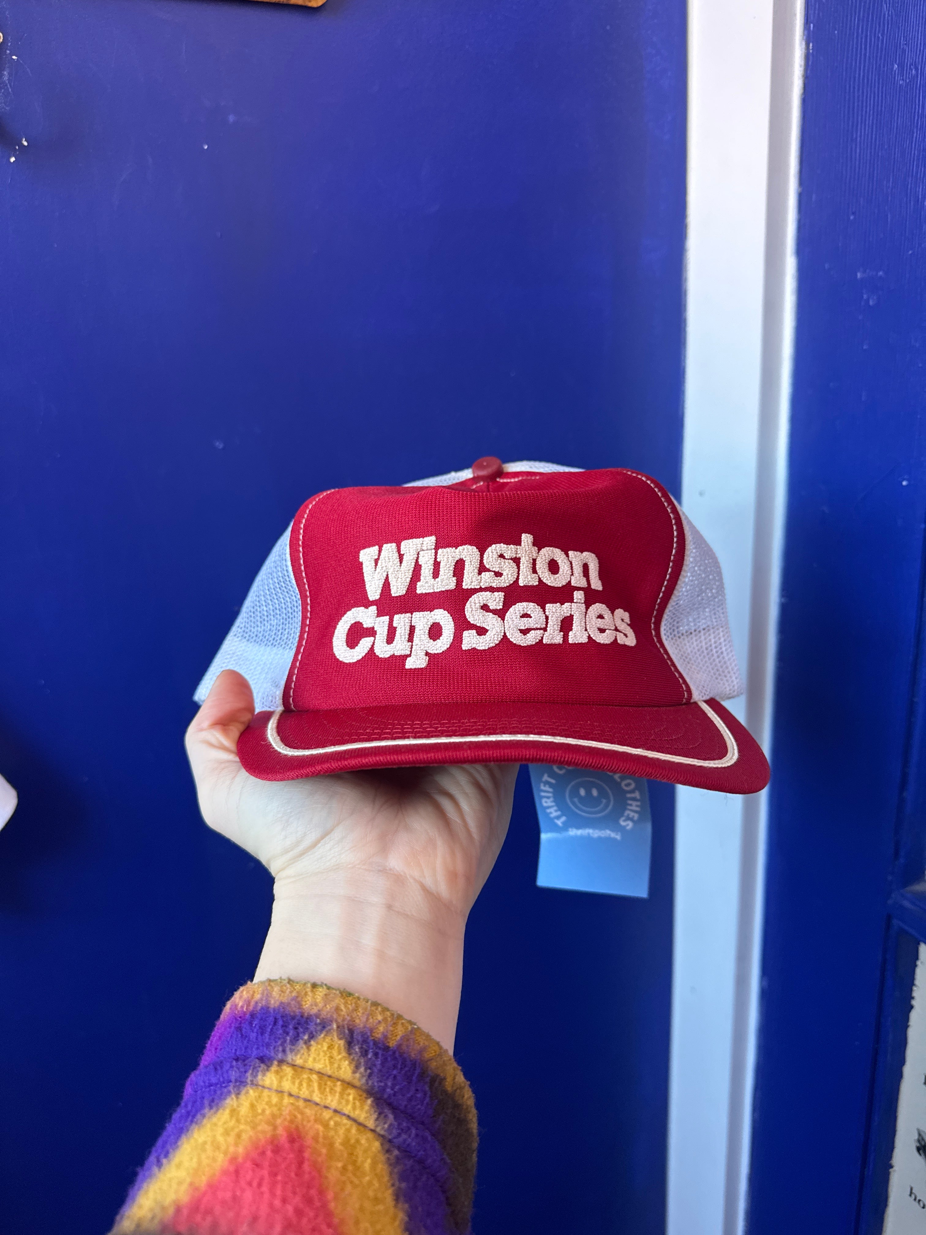 red  vtg winston cup series hat