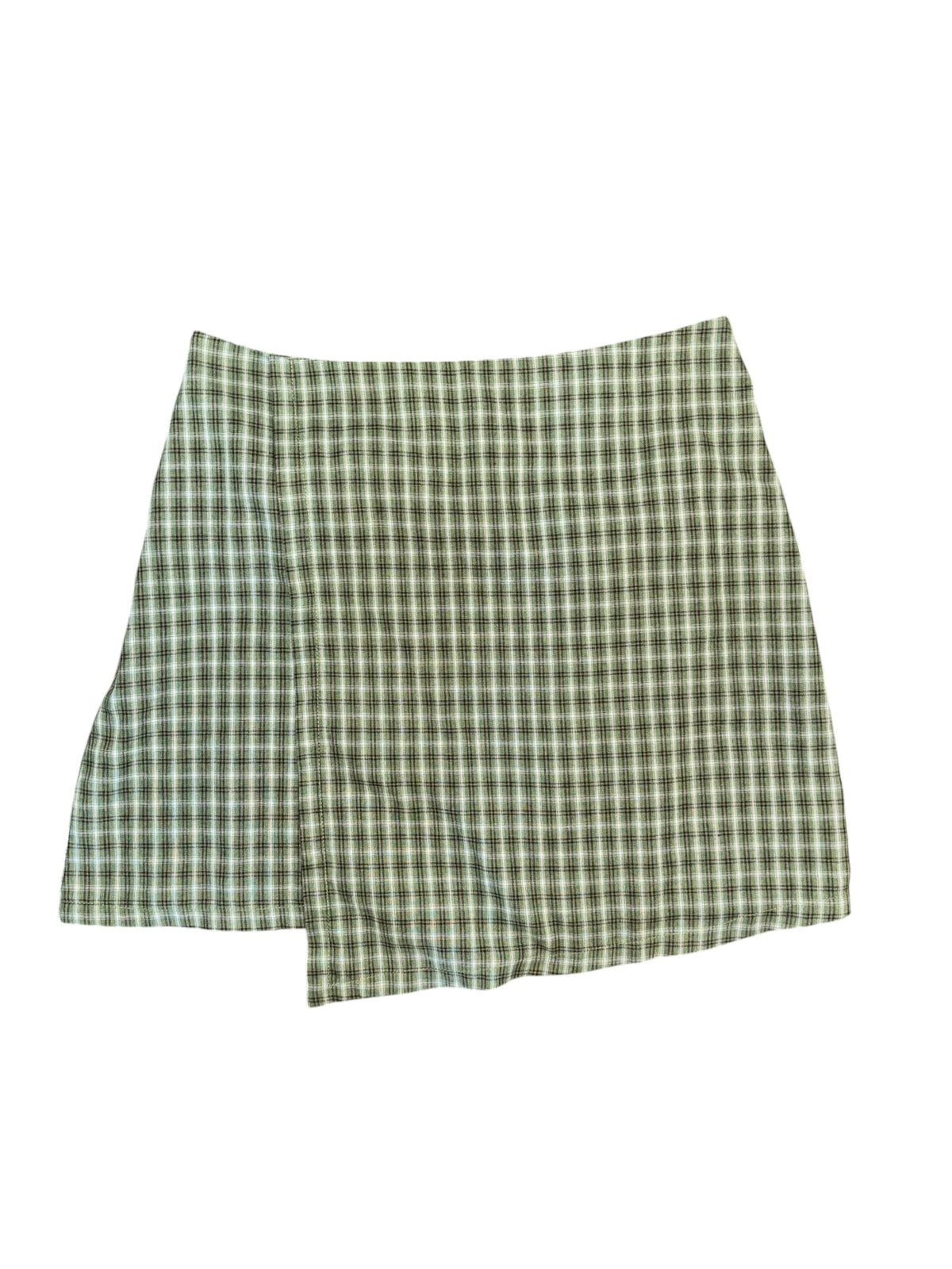 green shein plaid mini, xl