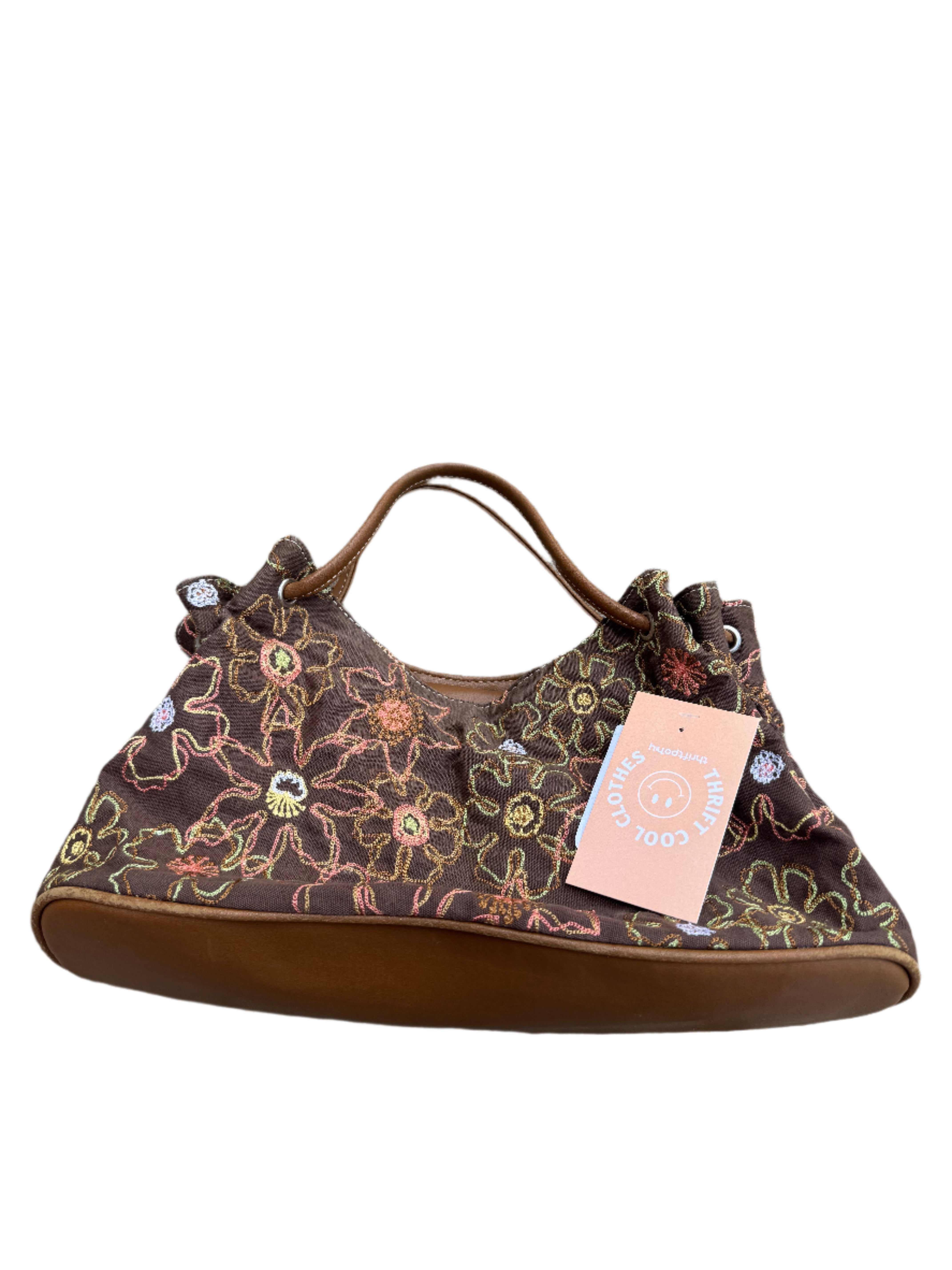 brown  floral purse