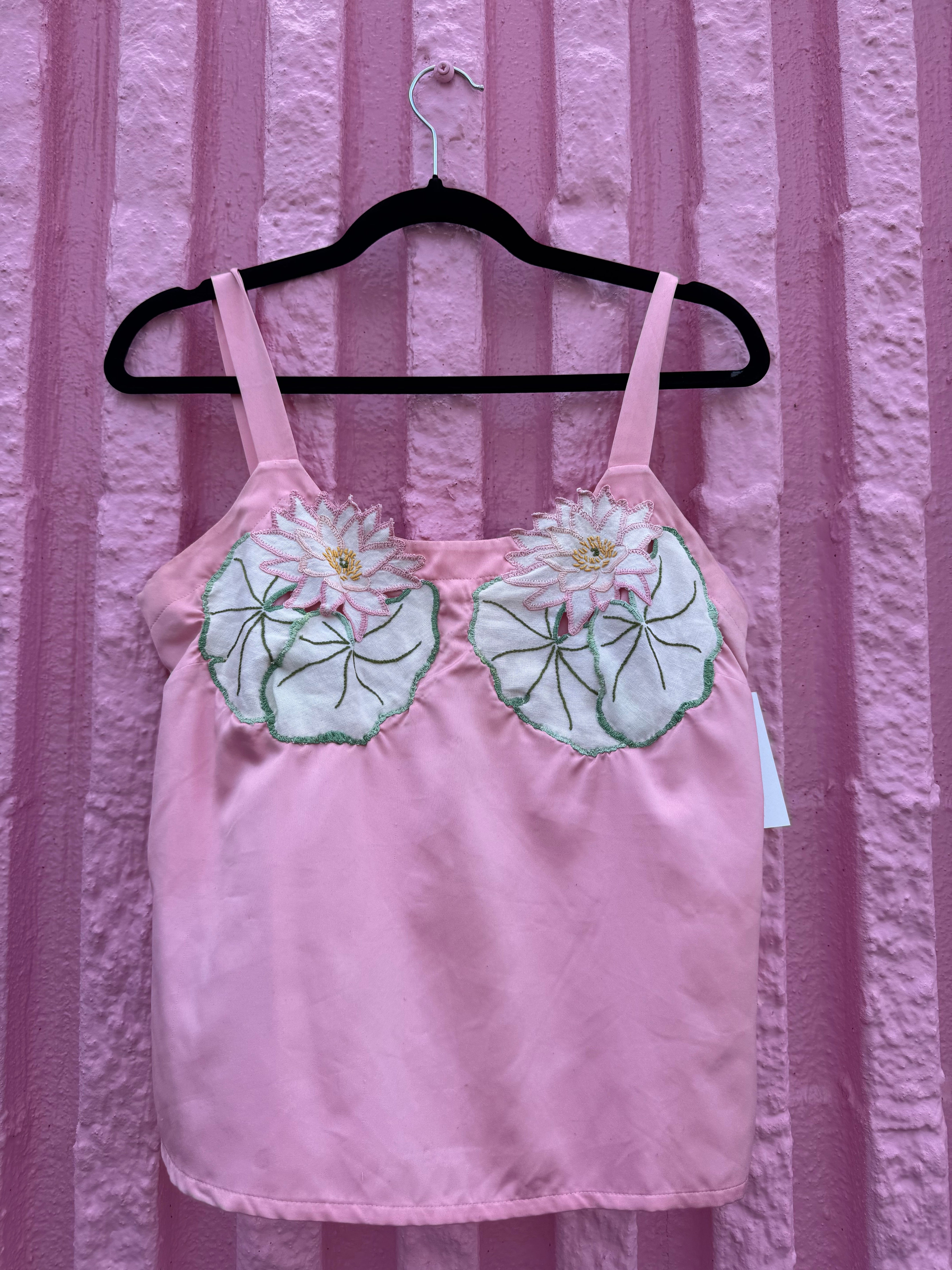 pink nycard collection silk floral cut tank, 8