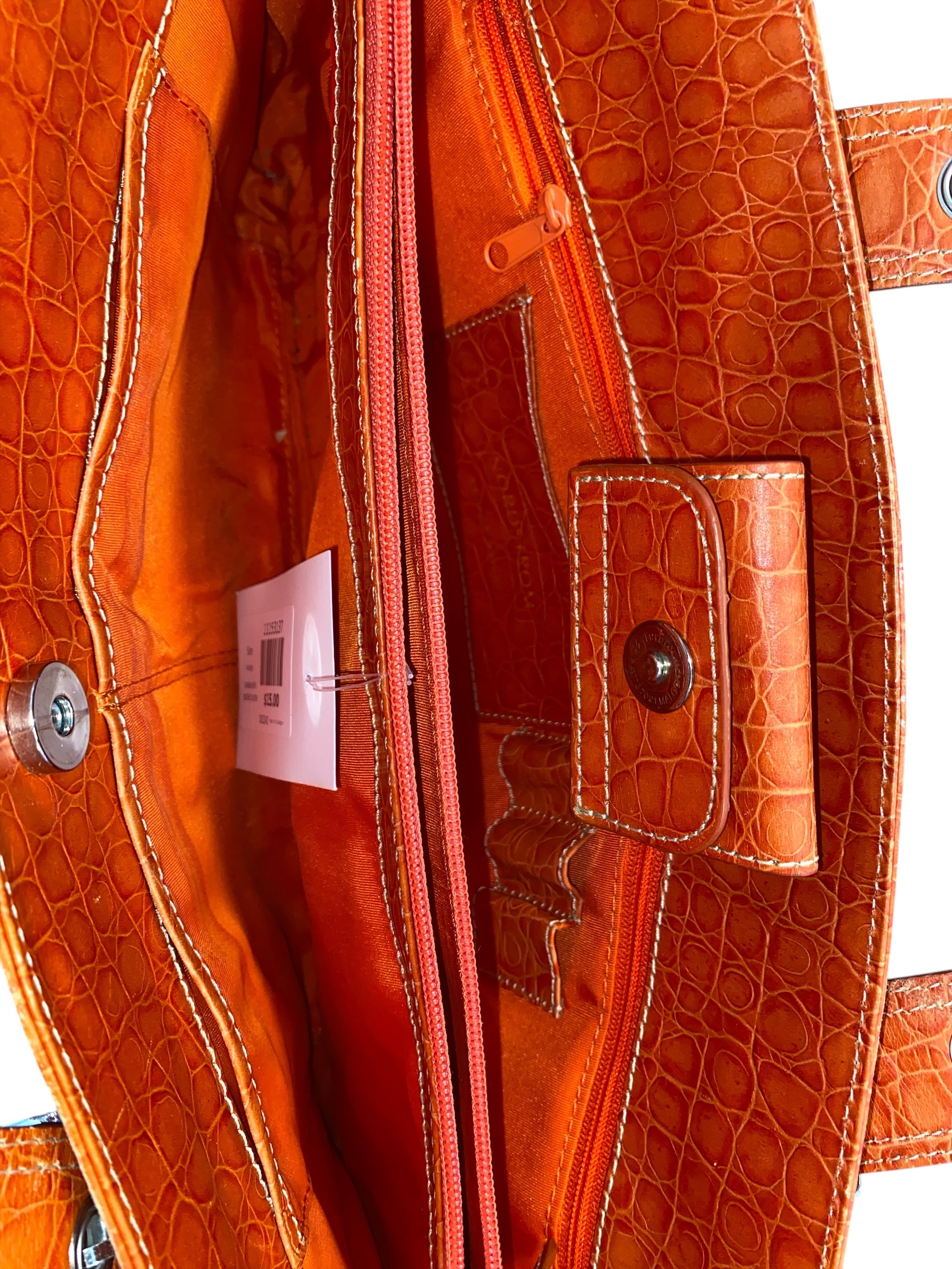 orange nordstrom snake skin pocket purse