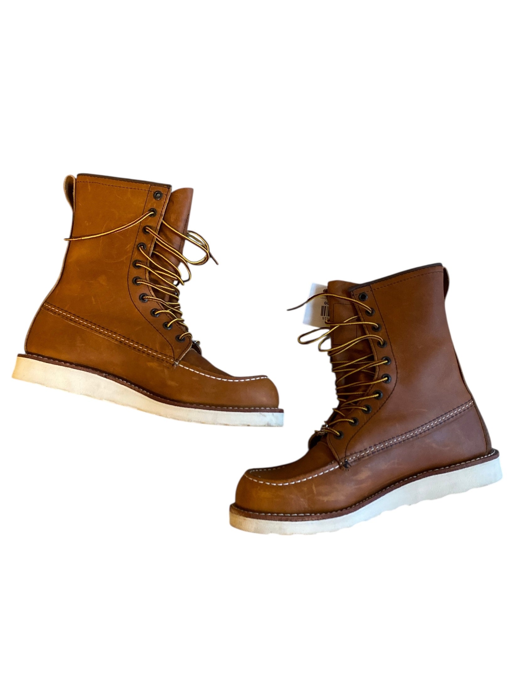 brown red wing shoes leather lace up boots, 8.5 mens / 10 womens